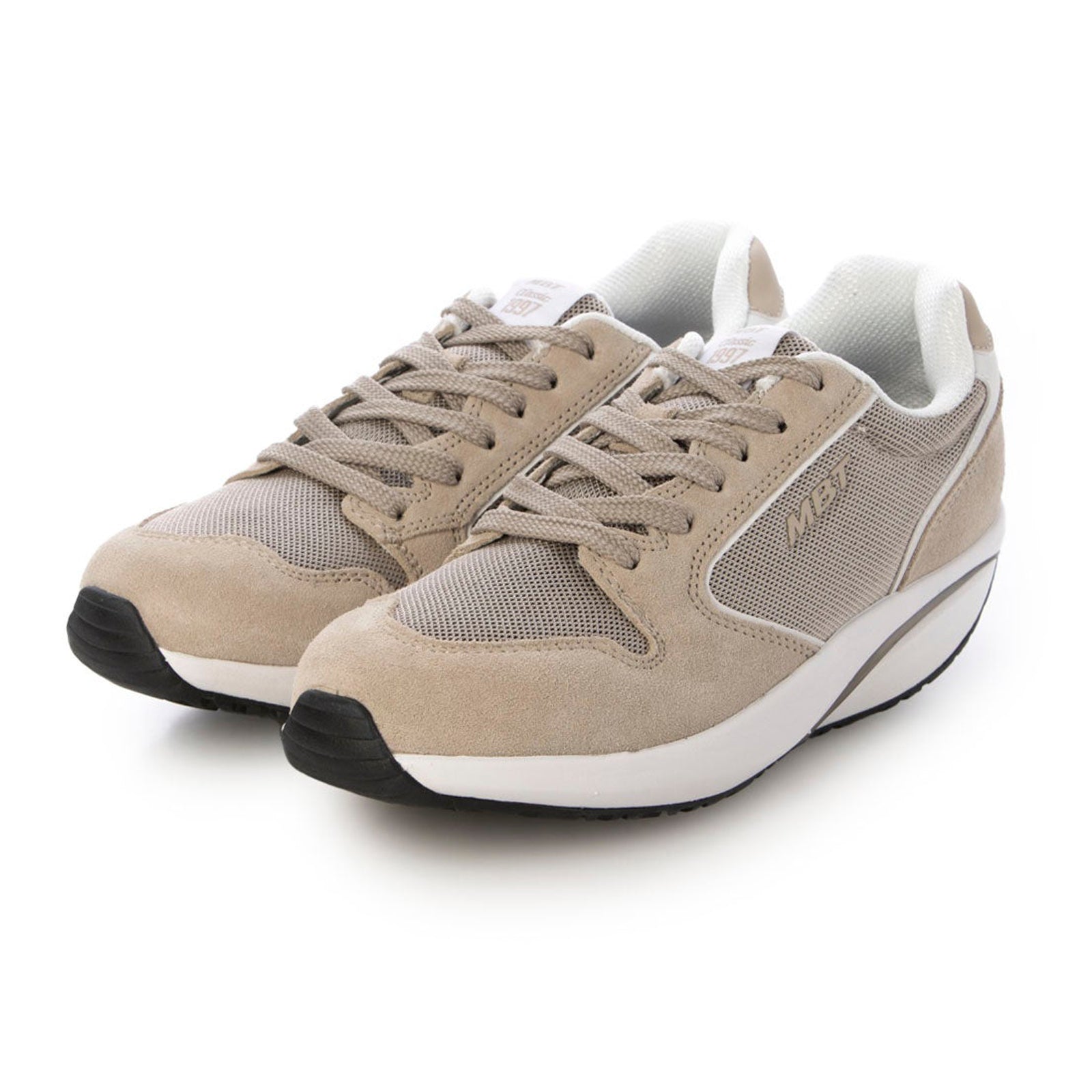 MBT 1997 Classic II Suede Textile Mens Trainers#color_beige