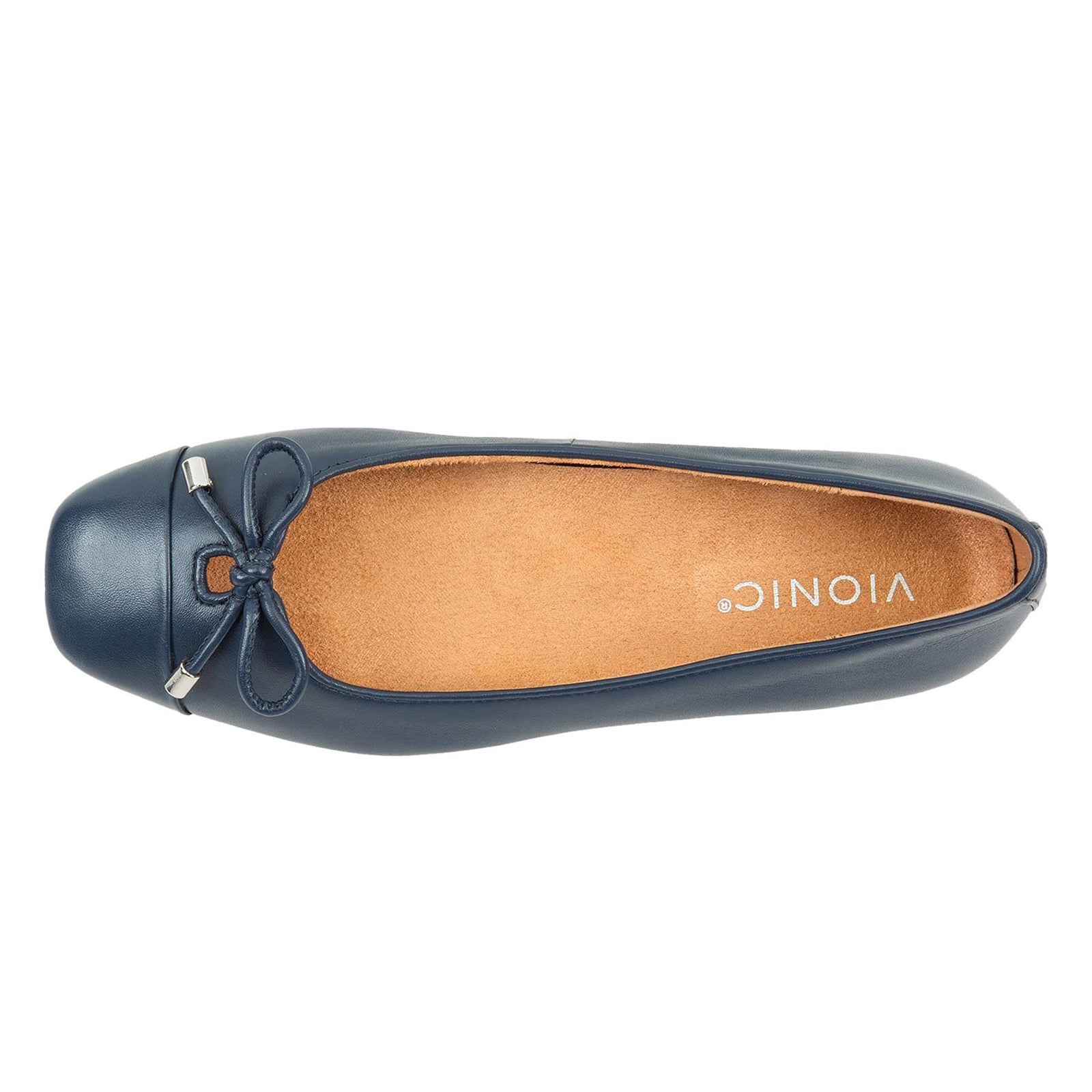 Vionic Klara Nappa Leather Womens Shoes#color_navy