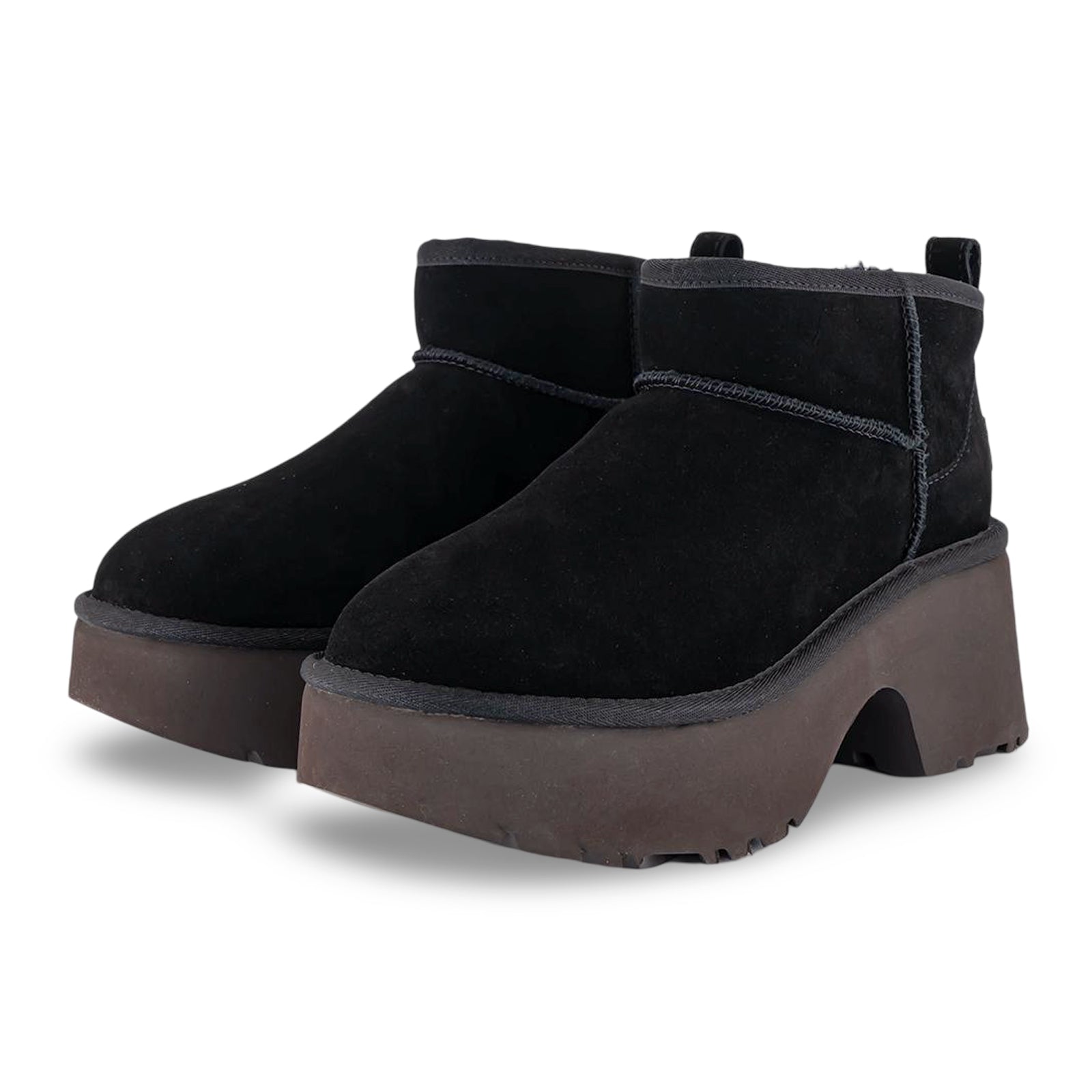 Ugg Classic Ultra Mini New Heights Suede Womens Boots#color_black