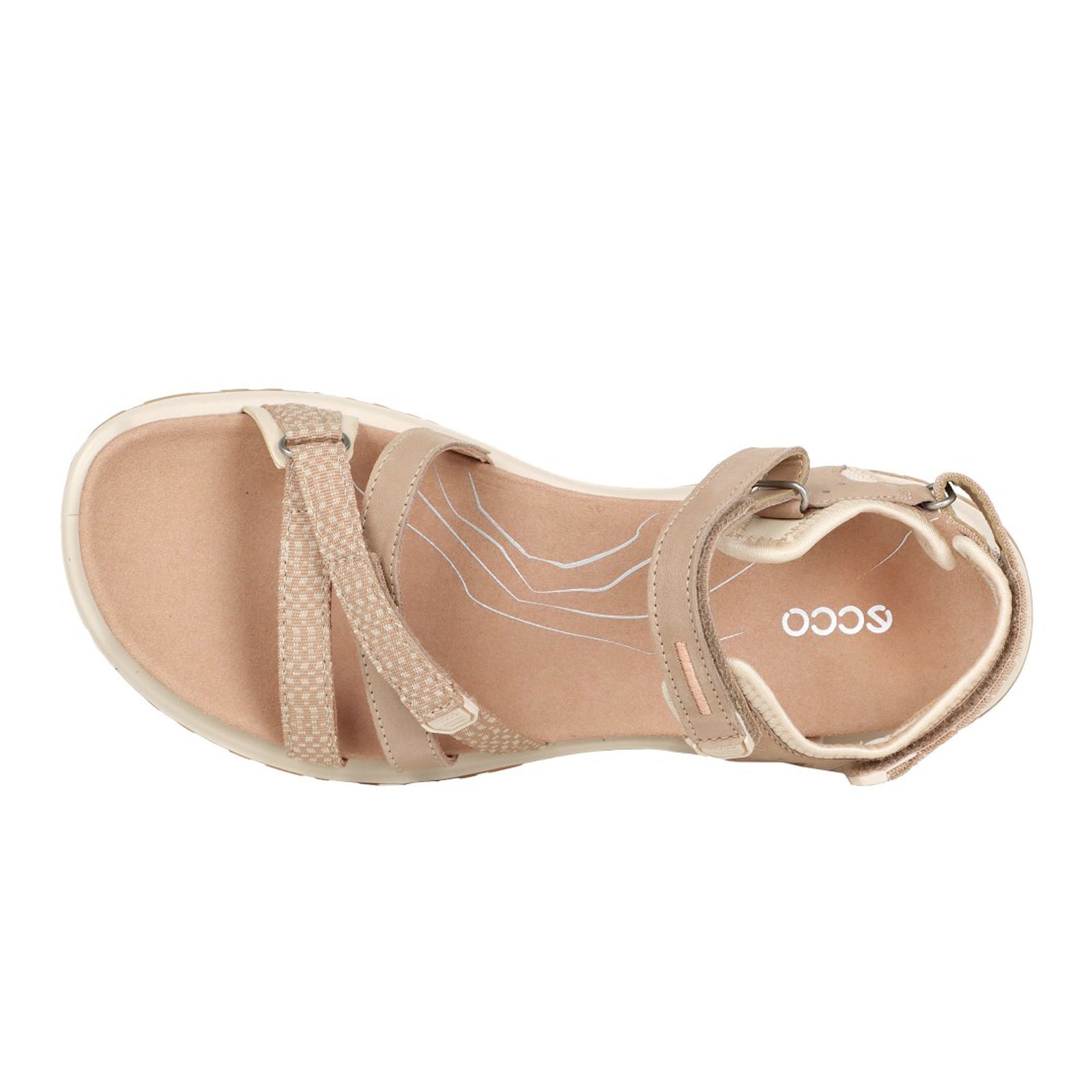 Ecco Offroad Roam Leather Textile Womens Sandals#color_nude limestone