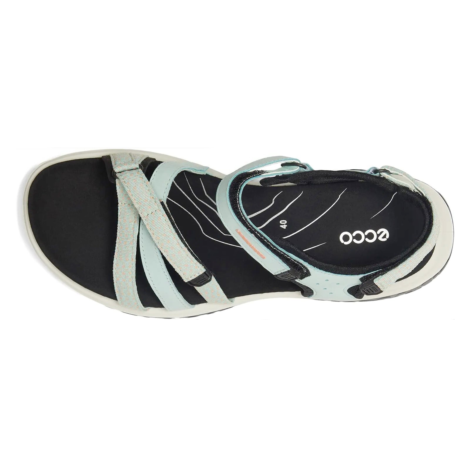 Ecco Offroad Roam Leather Textile Womens Sandals#color_emerald dusty peach