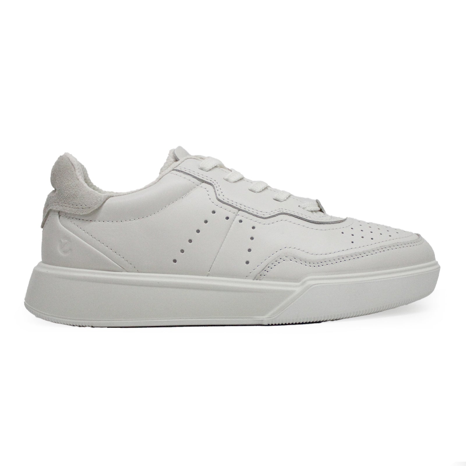 Ecco Street Court Leather Womens Trainers#color_white shadow white