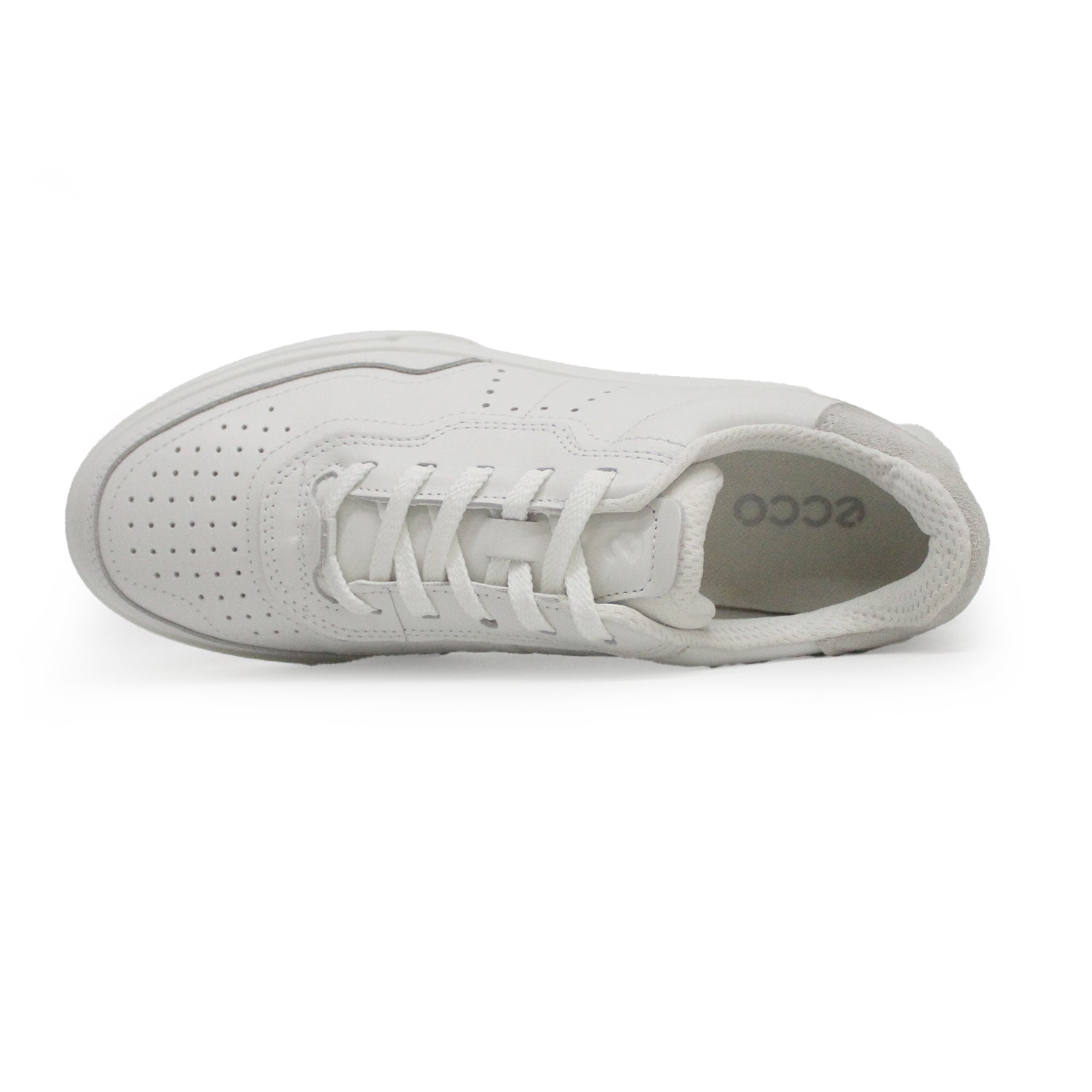 Ecco Street Court Leather Womens Trainers#color_white shadow white