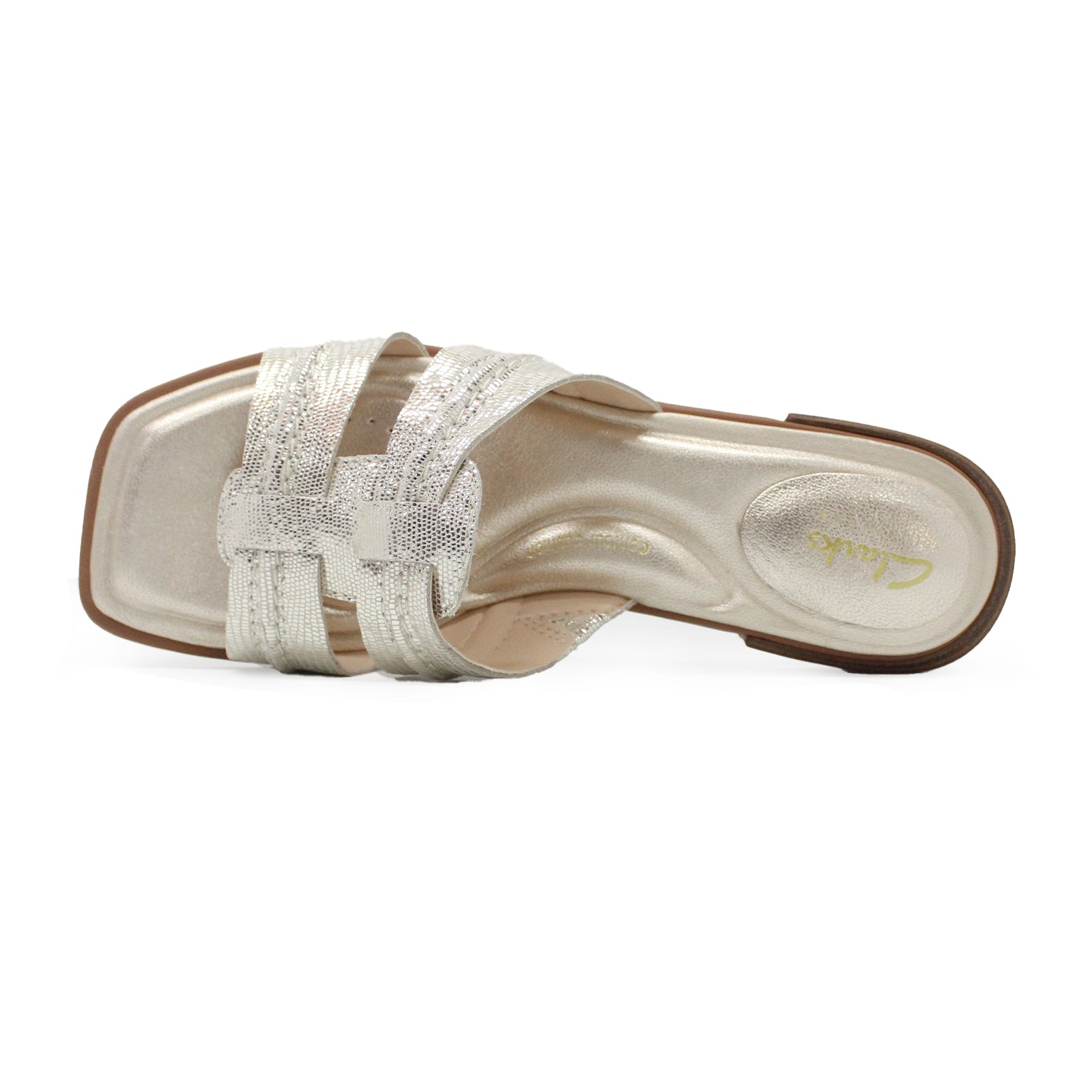 Clarks Ariany Mule Leather Womens Sandals#color_champagne interest