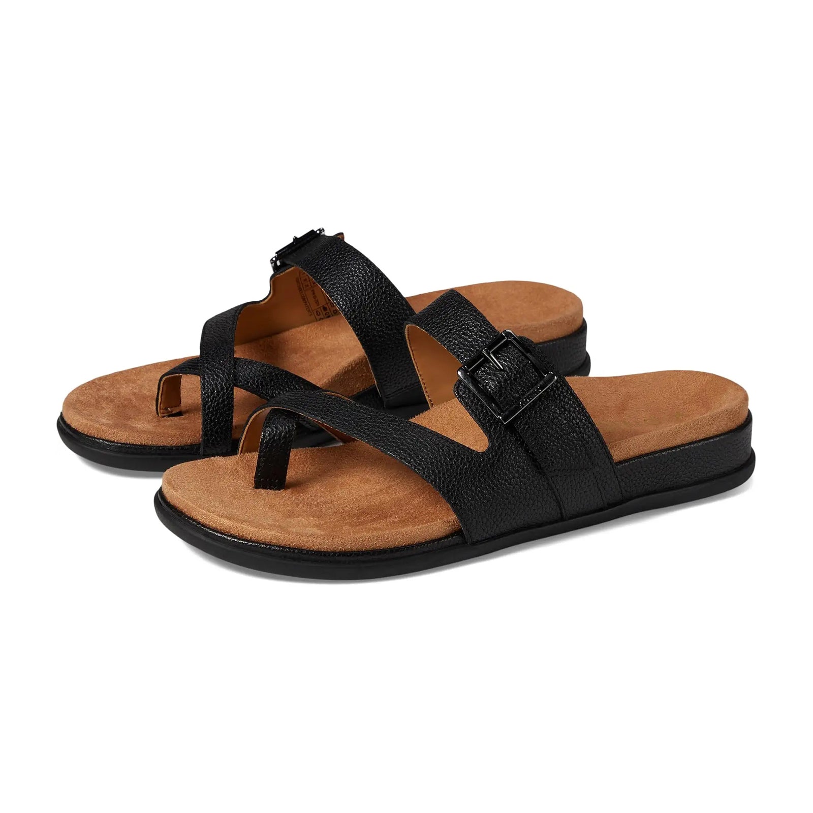 Vionic Carmela Leather Womens Sandals#color_black