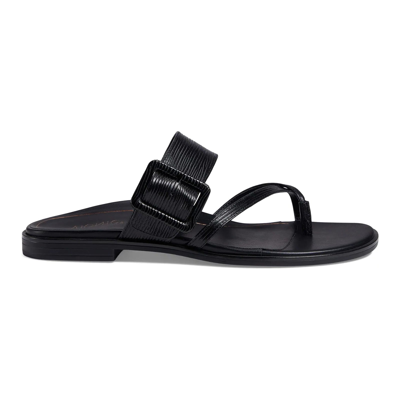 Vionic Julep Wavy Leather Womens Sandals#color_black