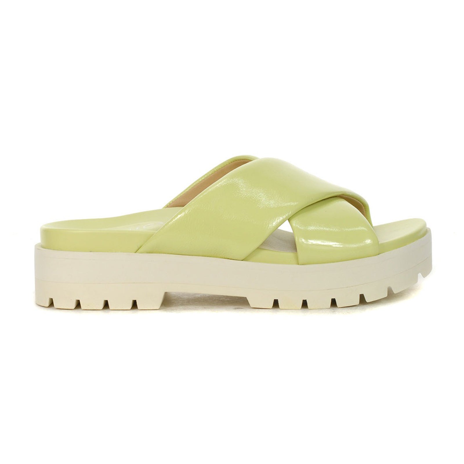 Vionic Vesta Patent Synthetic Womens Sandals#color_pale lime