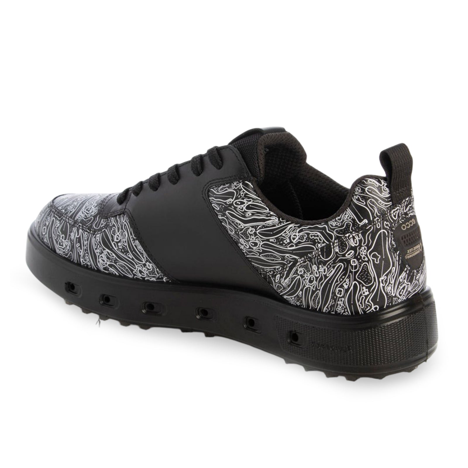 Ecco Golf Street 720 Leather Mens Trainers#color_black