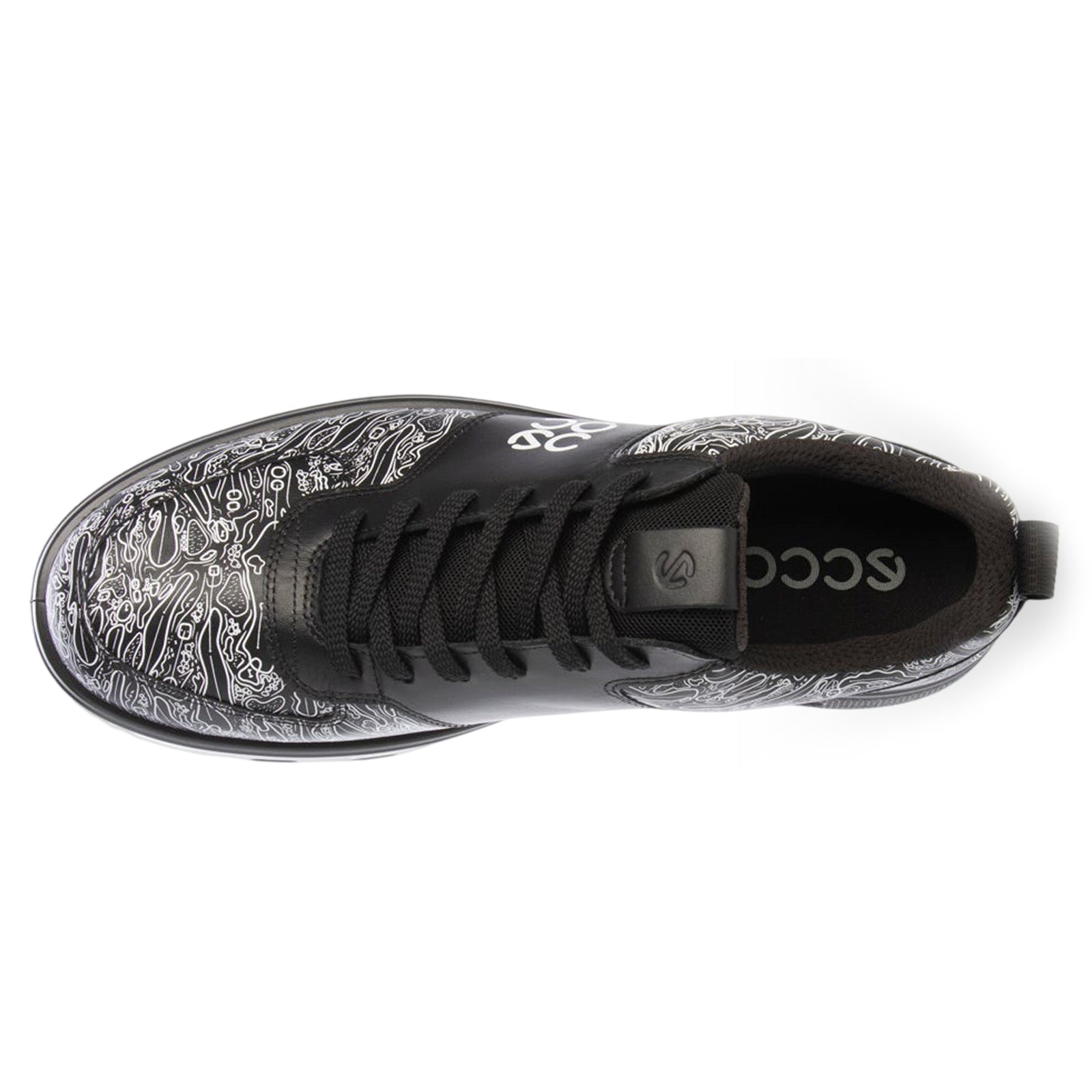 Ecco Golf Street 720 Leather Mens Trainers#color_black