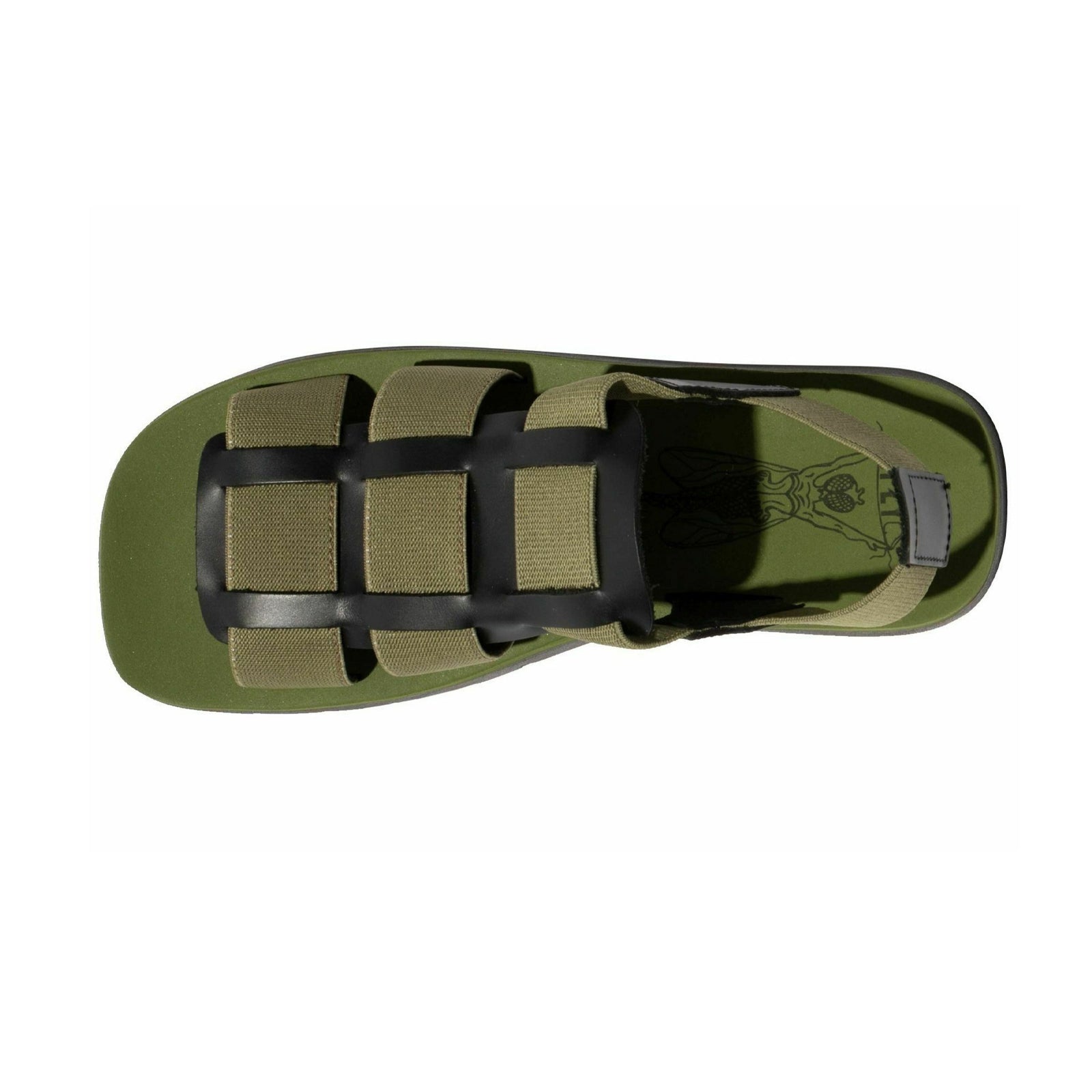 Fly London SAMB245FLY Textile Leather Womens Sandals#color_black army green army green