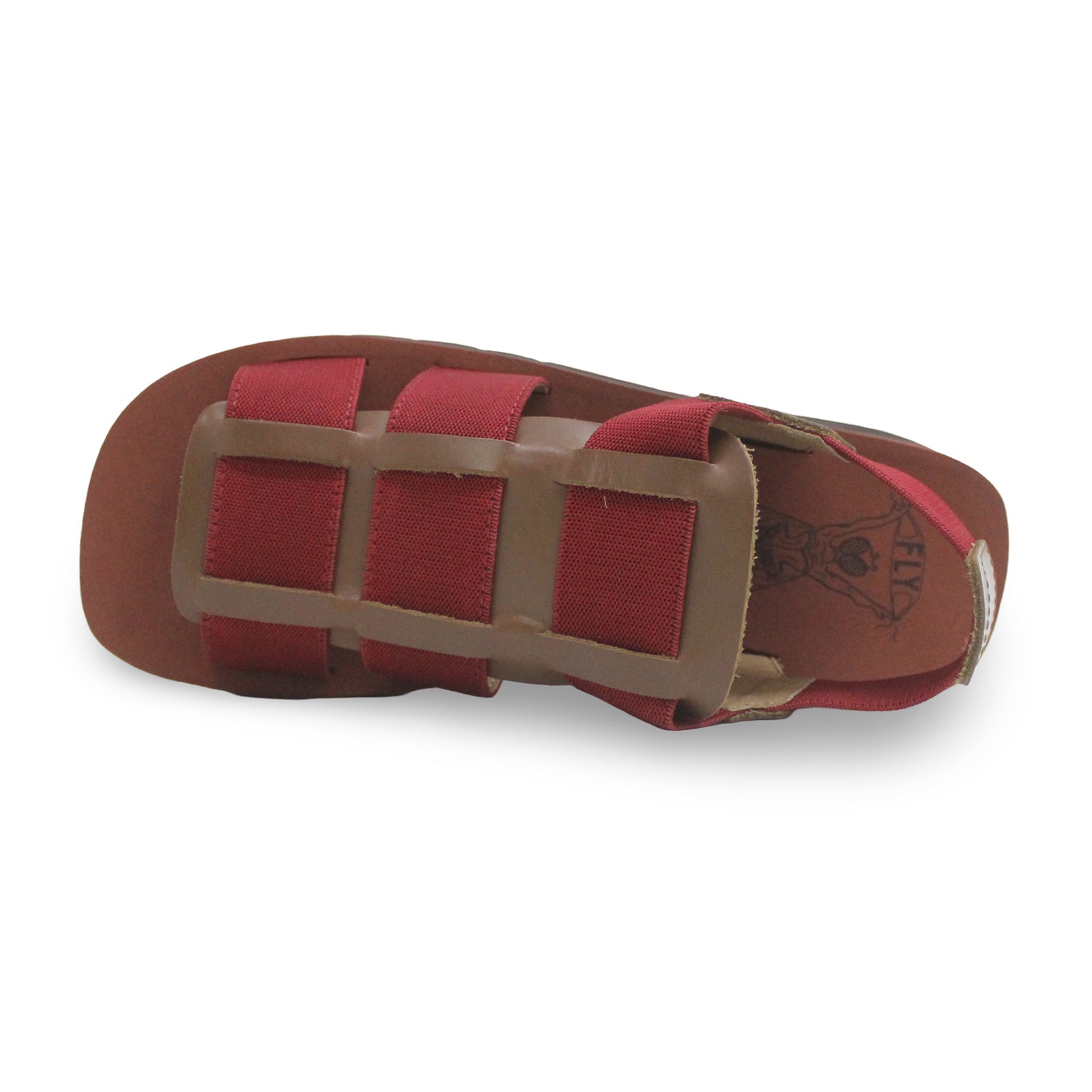 Fly London SAMB245FLY Textile Leather Womens Sandals#color_camel dark red brick