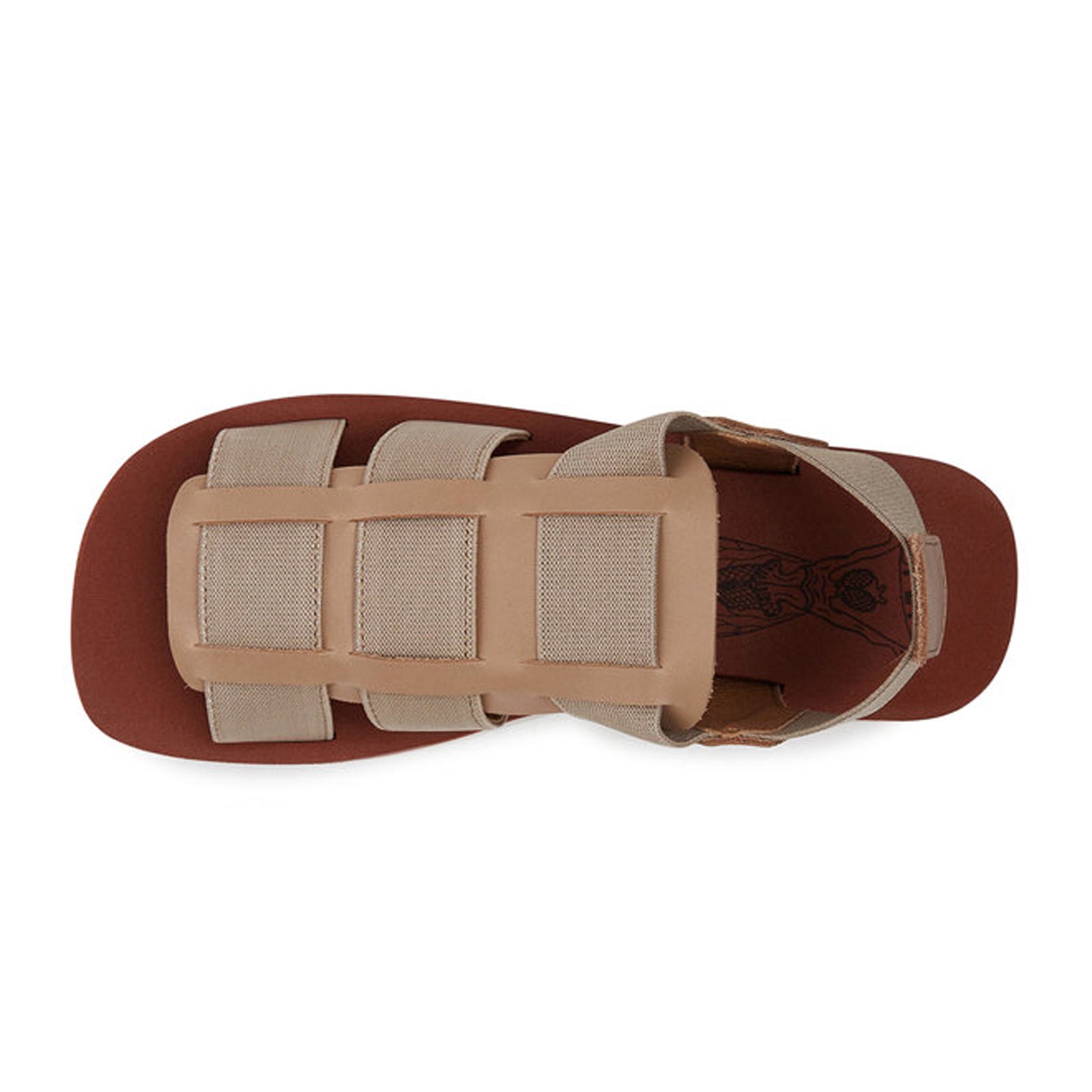Fly London SAMB245FLY Textile Leather Womens Sandals#color_taupe taupe brick