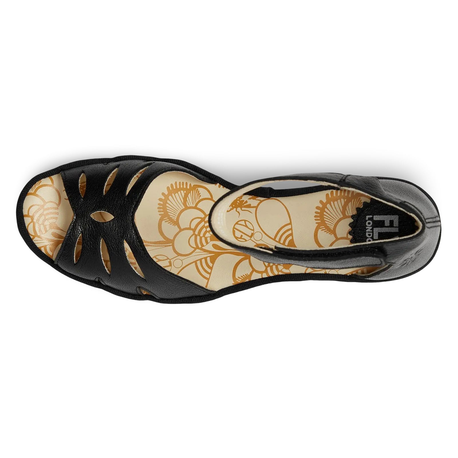 Fly London YELU545FLY Mousse Leather Womens Sandals#color_black