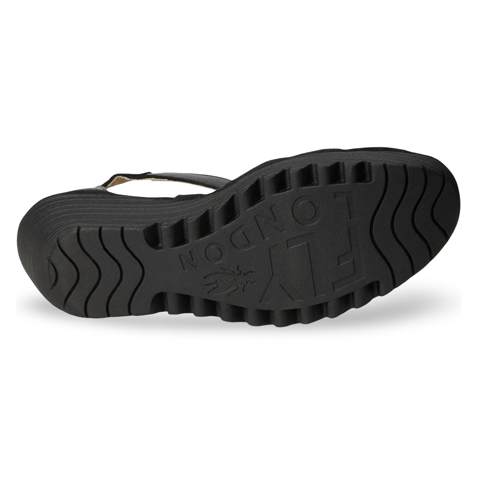 Fly London YELU545FLY Mousse Leather Womens Sandals#color_black