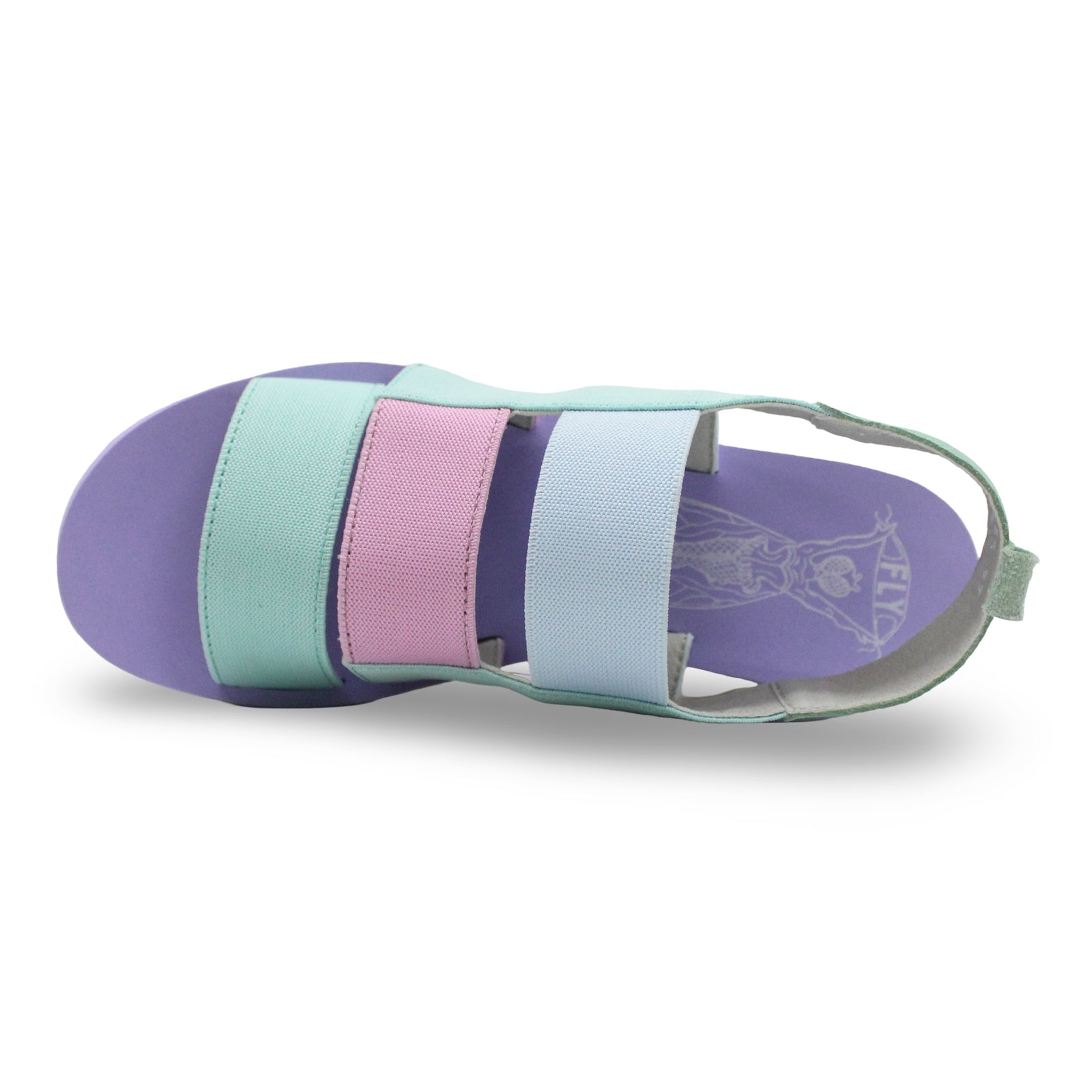 Fly London YERE847FLY Textile Leather Womens Sandals#color_spearmint multicolor