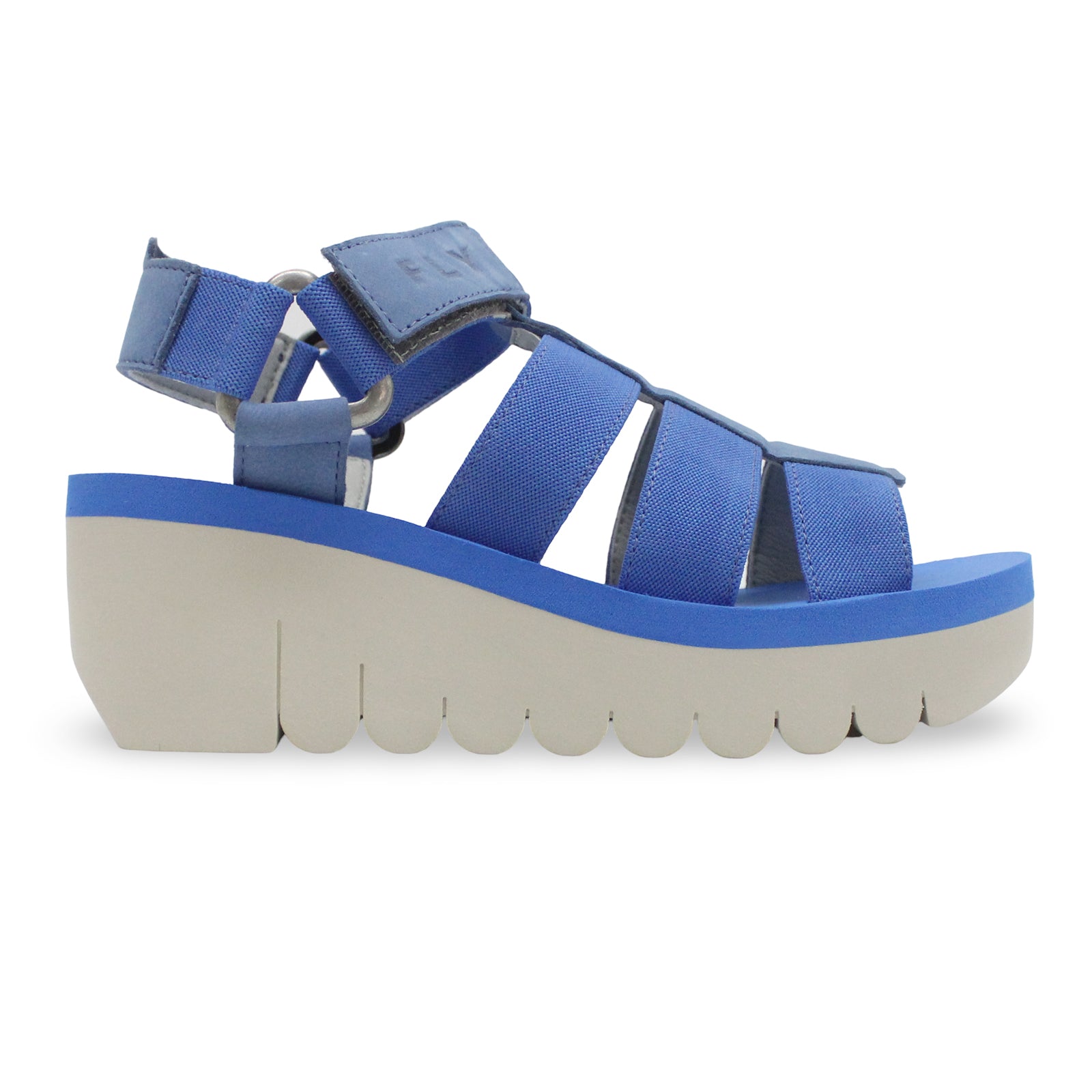 Fly London YOJI198FLY Textile Leather Womens Sandals#color_azurre