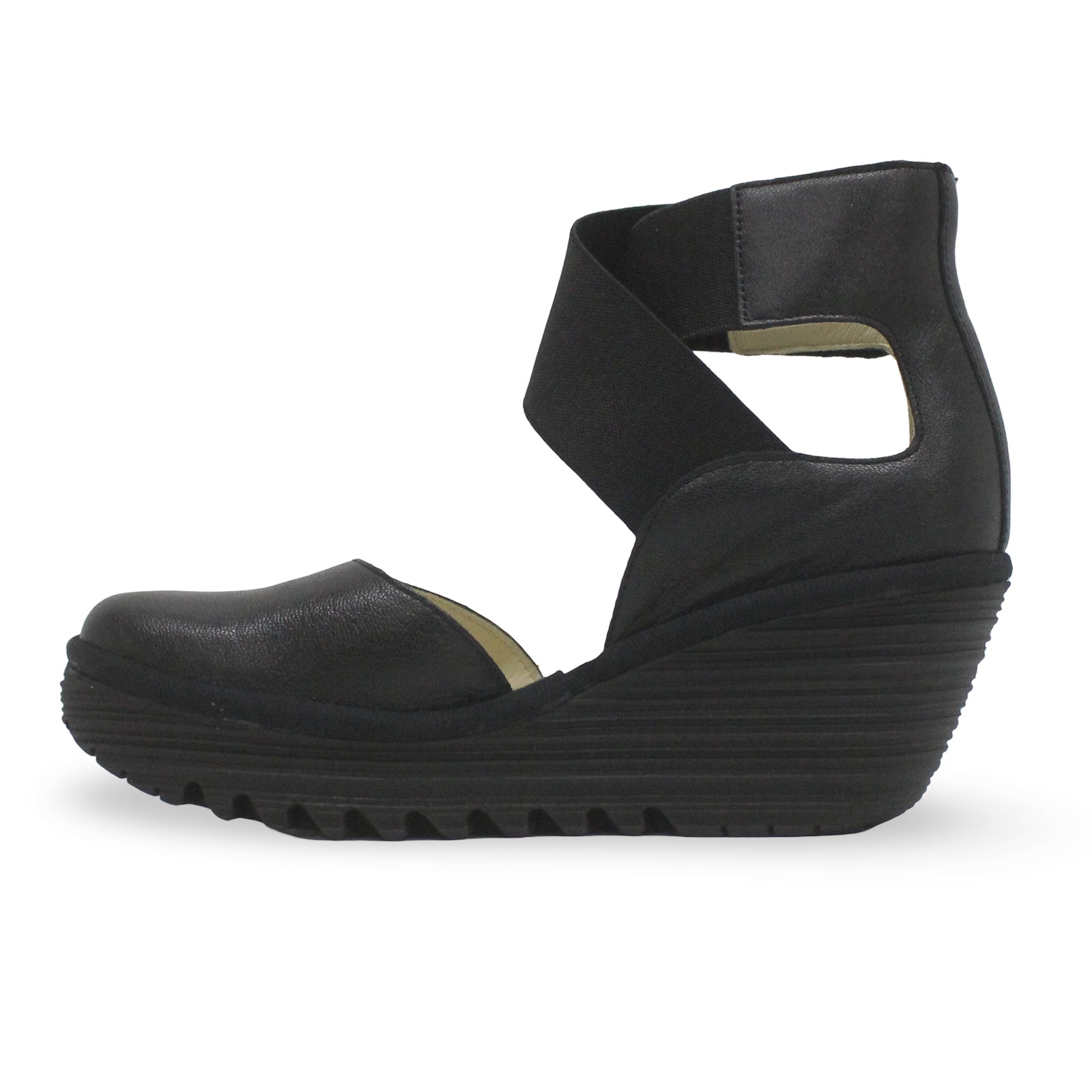 Fly London YOLG546FLY Mousse Leather Womens Sandals#color_black