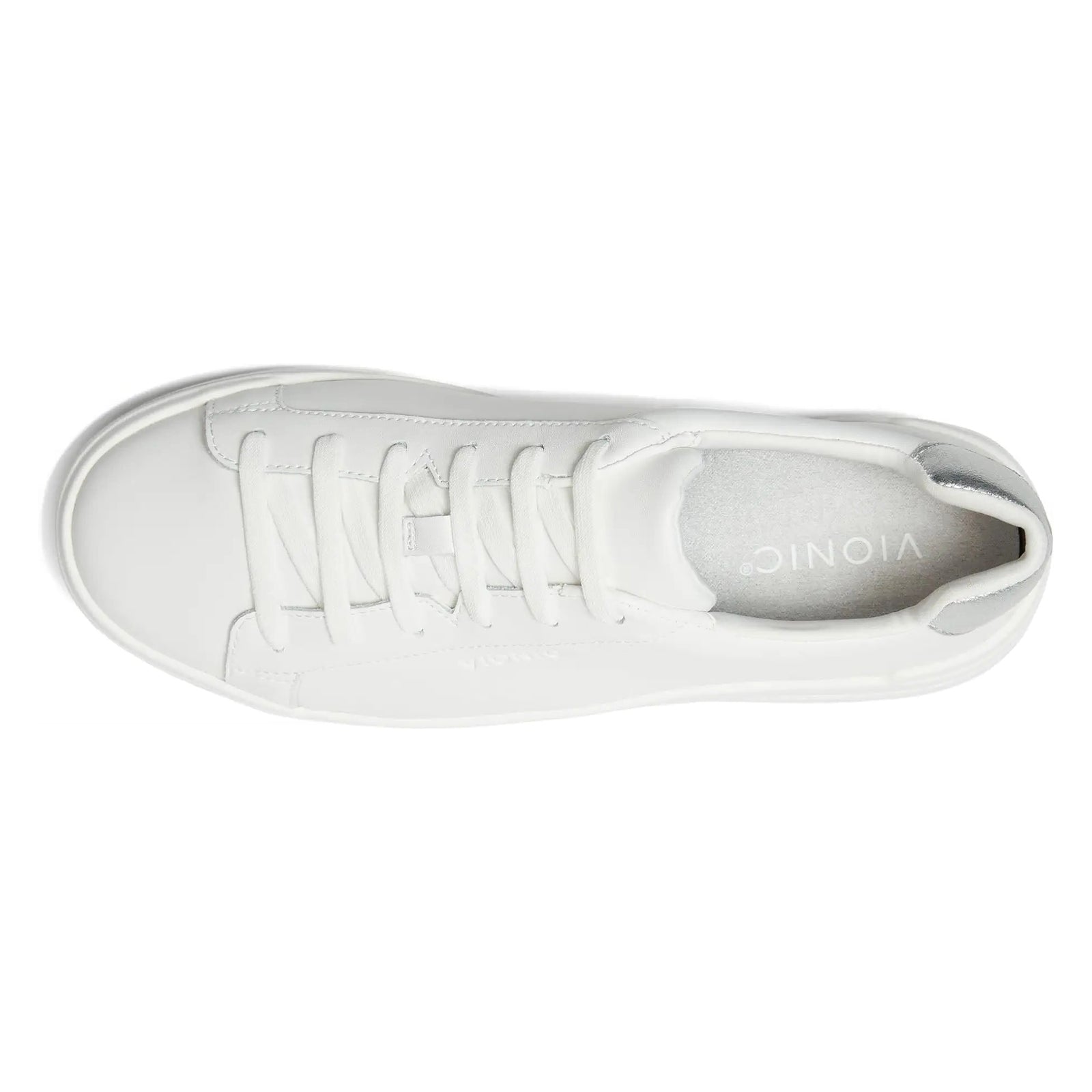 Vionic Colbie Smooth Leather Womens Trainers#color_white