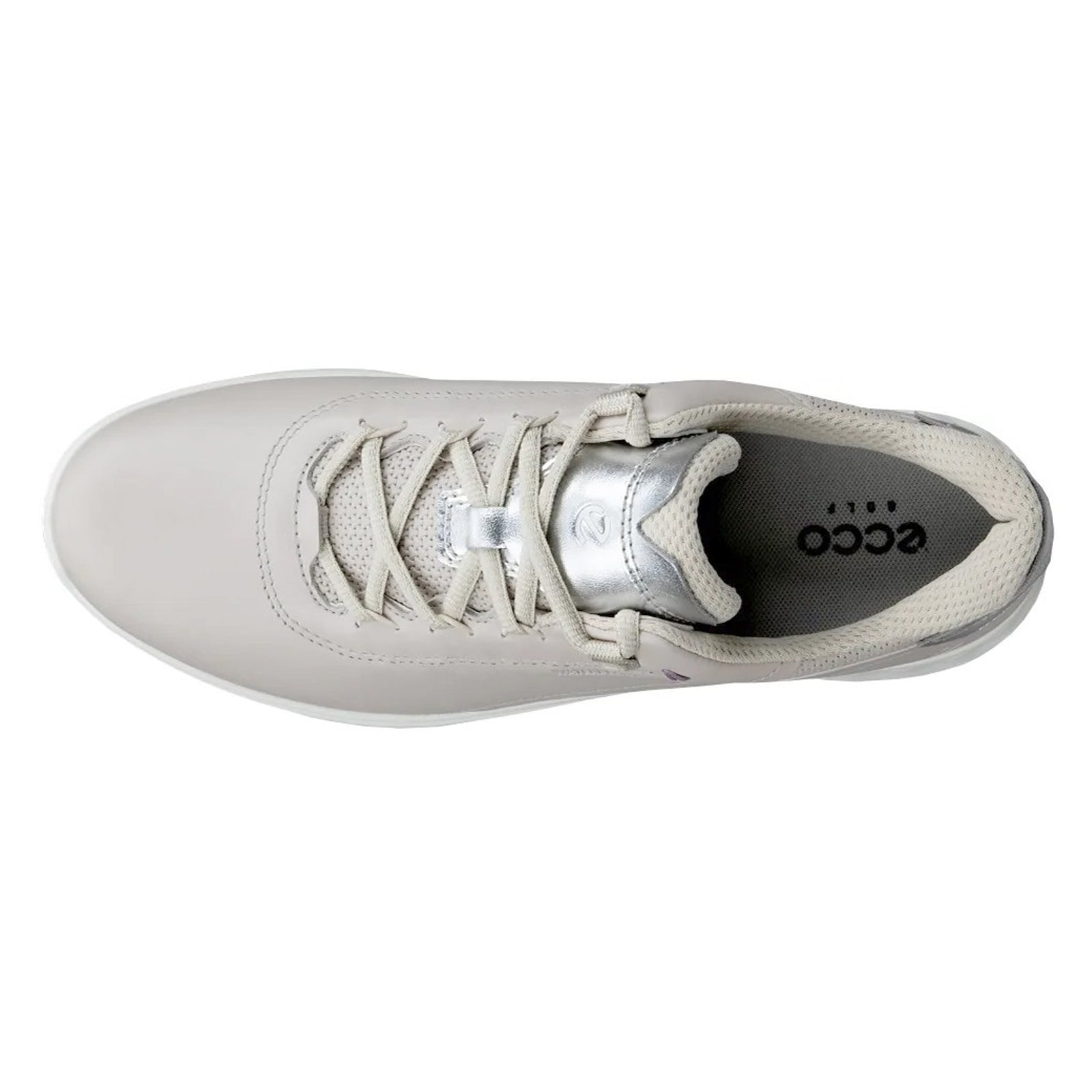 Ecco Golf S-Casual Leather Womens Trainers#color_gravel silver metallic
