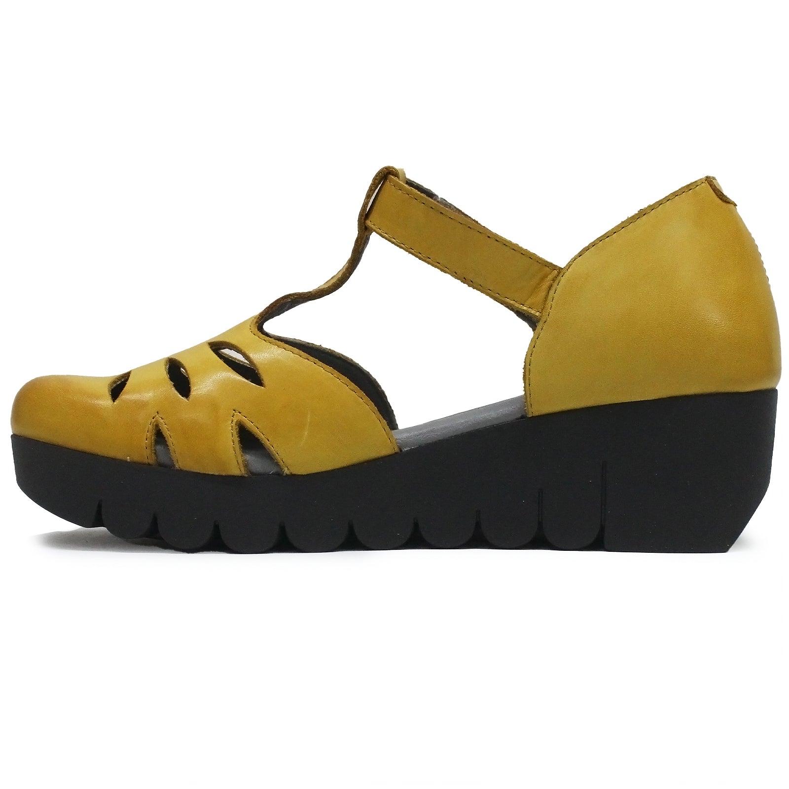 Fly London VELT224FLY Burn Leather Womens Sandals#color_mustard