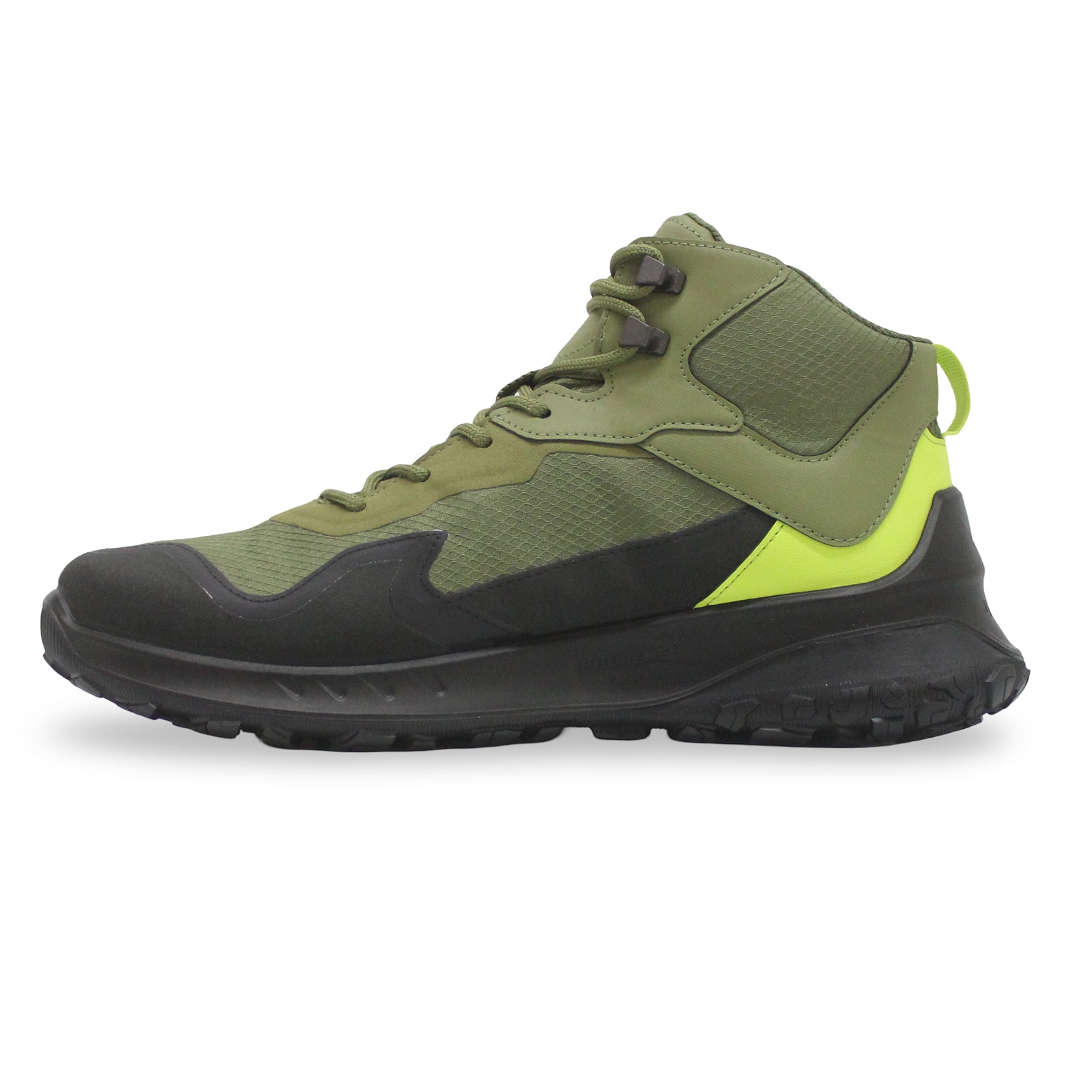 Ecco ULT-TRN Textile Synthetic Mens Boots#color_black acorn lime punch