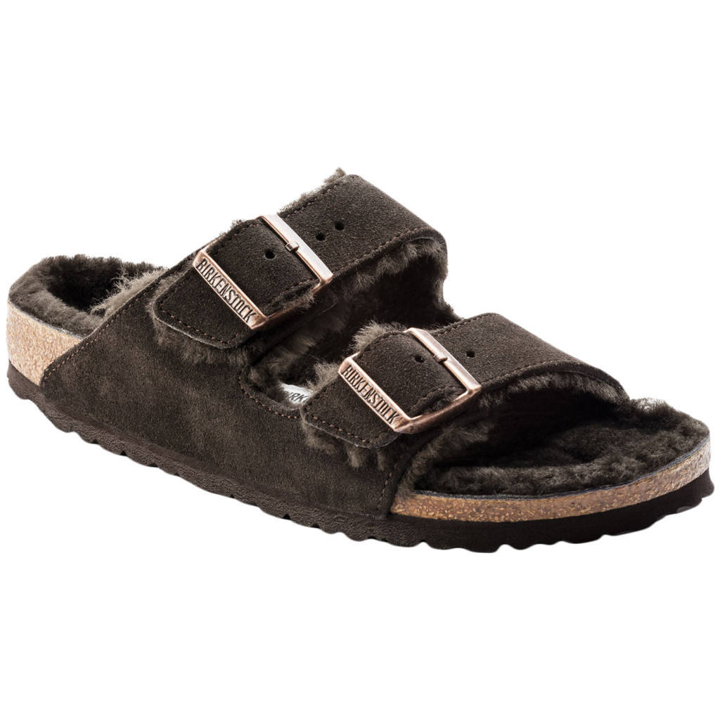 Birkenstock Arizona Fur Suede Unisex Sandals#color_mocca