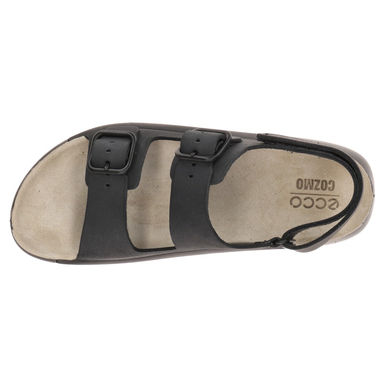 Ecco Cozmo 206903 Nubuck Leather Womens Sandals#color_black