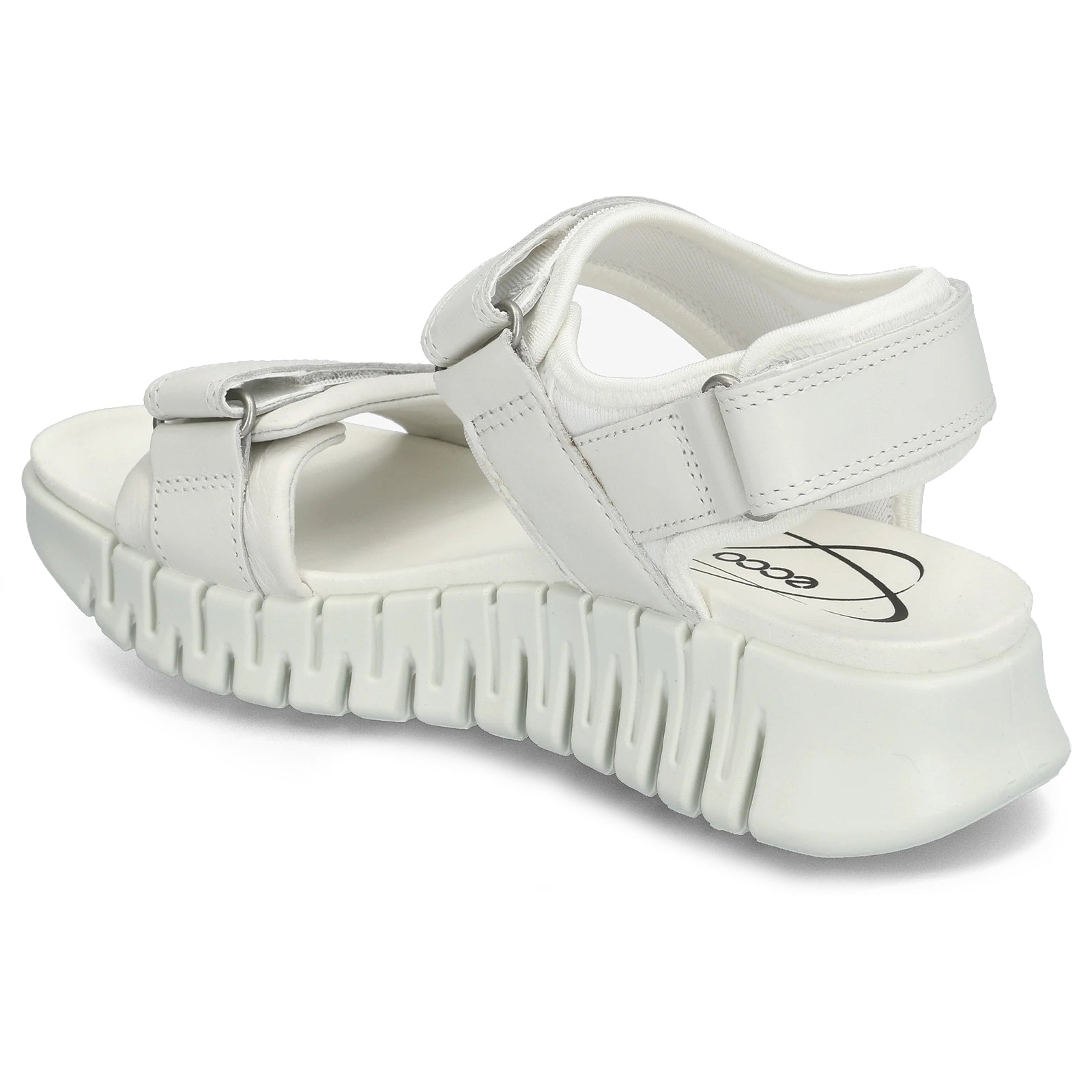 Ecco Gruuv Sol Leather Textile Womens Sandals#color_white