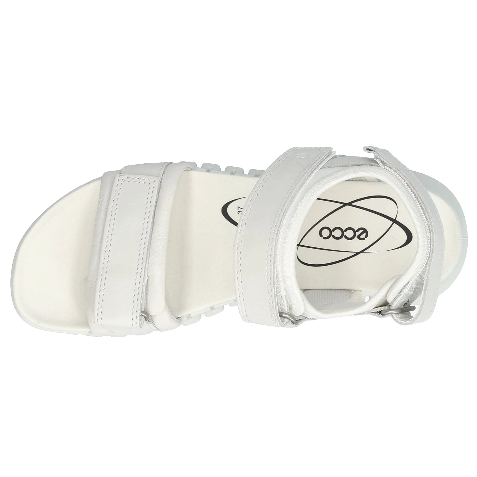 Ecco Gruuv Sol Leather Textile Womens Sandals#color_white