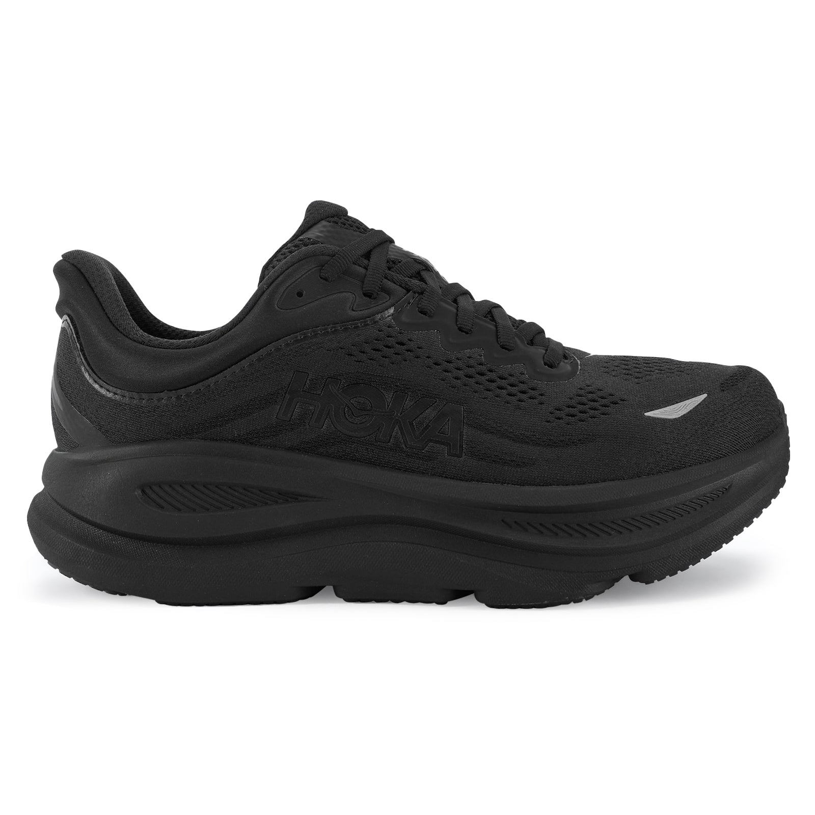 Hoka Bondi 9 Textile Synthetic Mens Trainers#color_black black