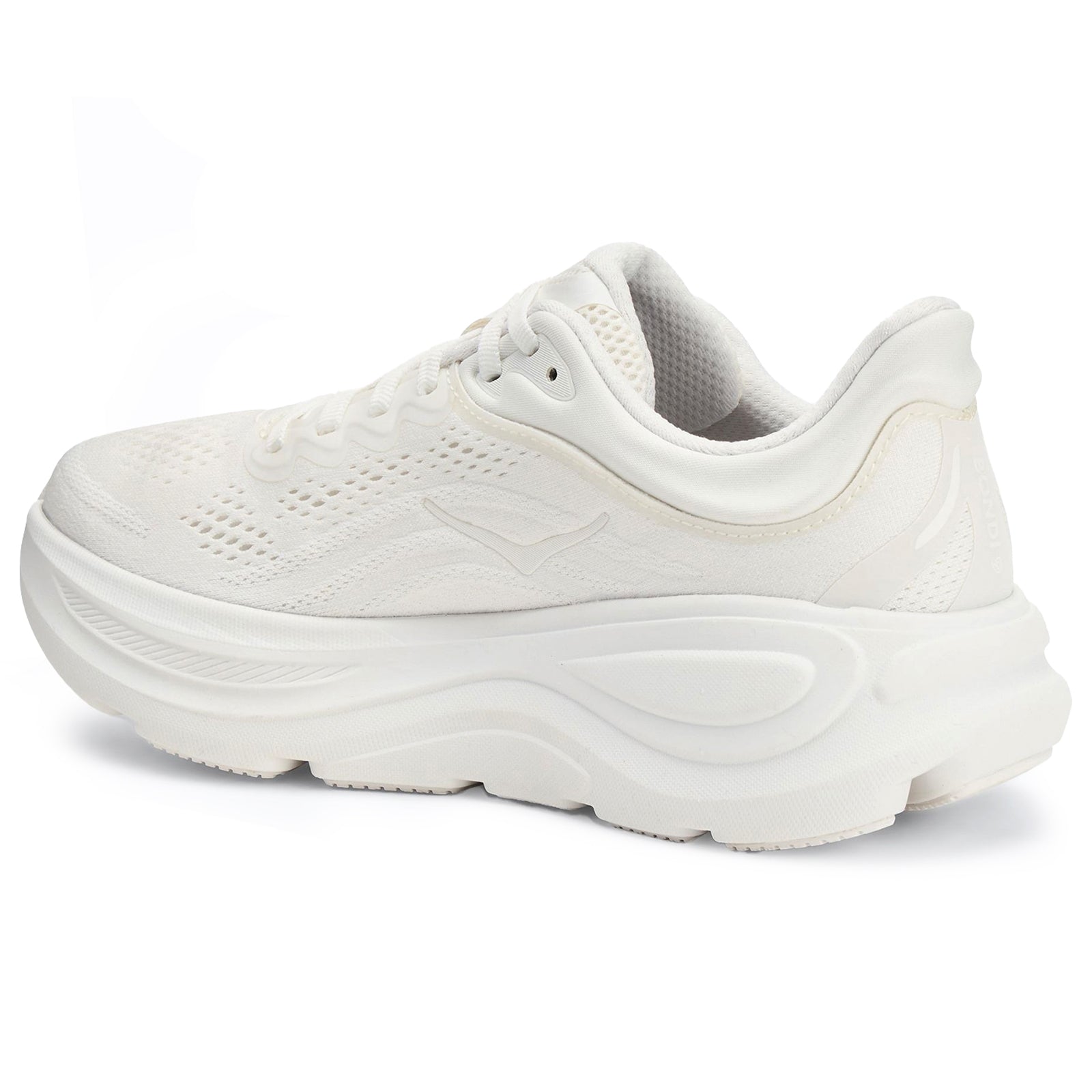 Hoka Bondi 9 Textile Synthetic Womens Trainers#color_white white