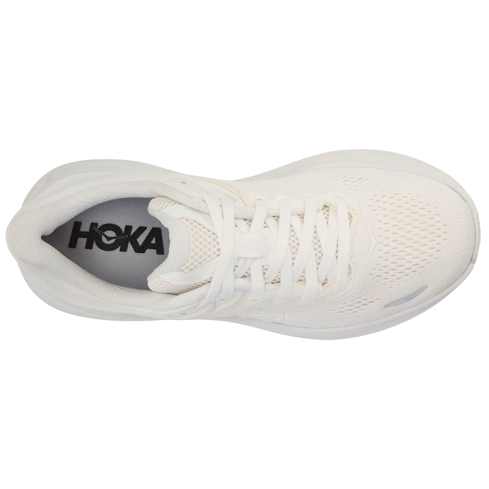 Hoka Bondi 9 Textile Synthetic Womens Trainers#color_white white