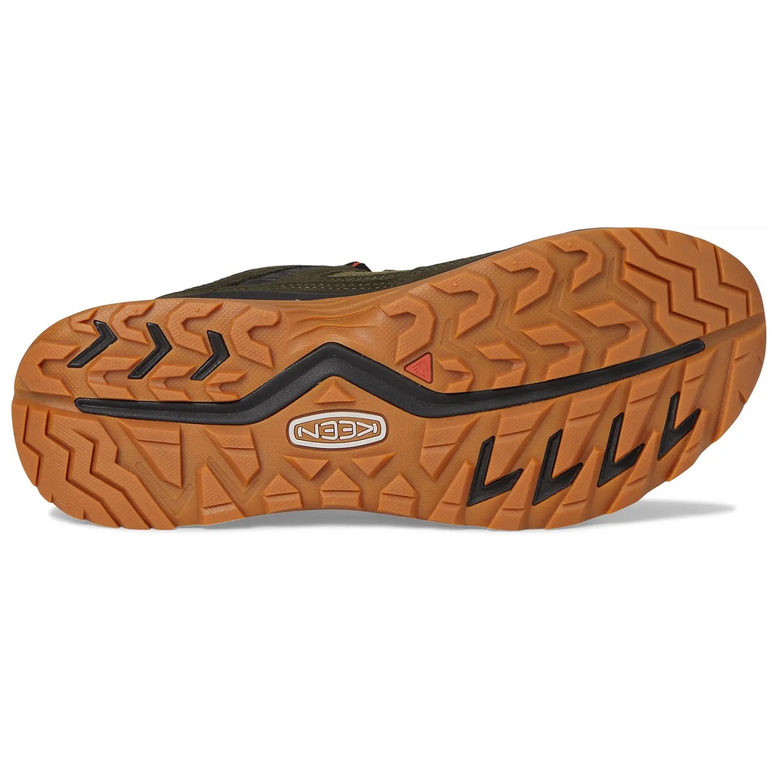 Keen Hightrail WP Leather Textile Mens Trainers#color_winter moss gold flame