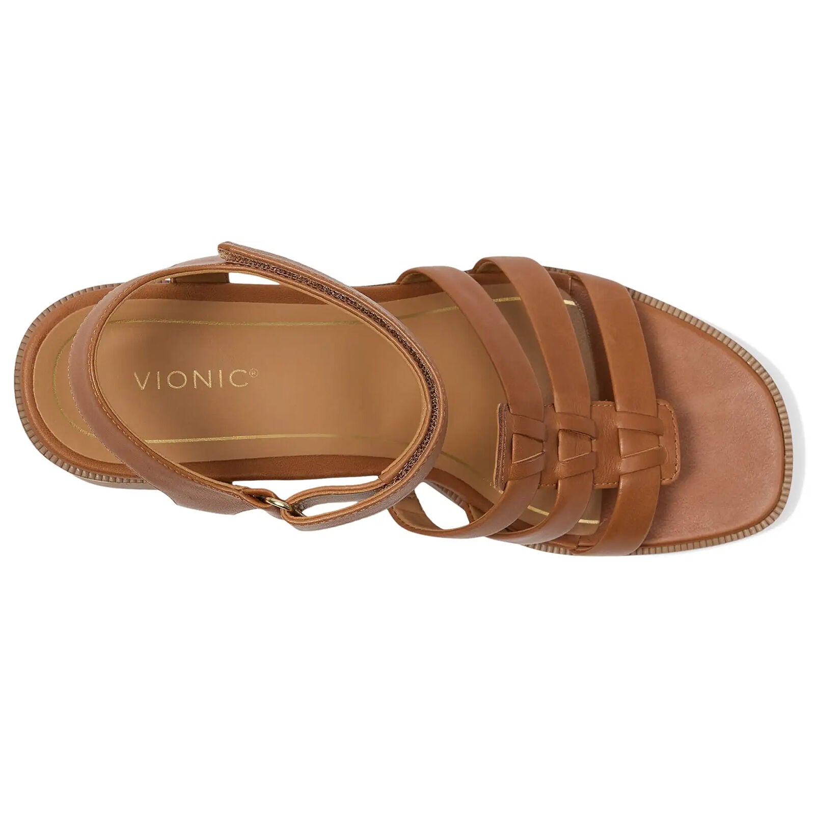 Vionic Maisy Tumbled Leather Womens Sandals#color_tan