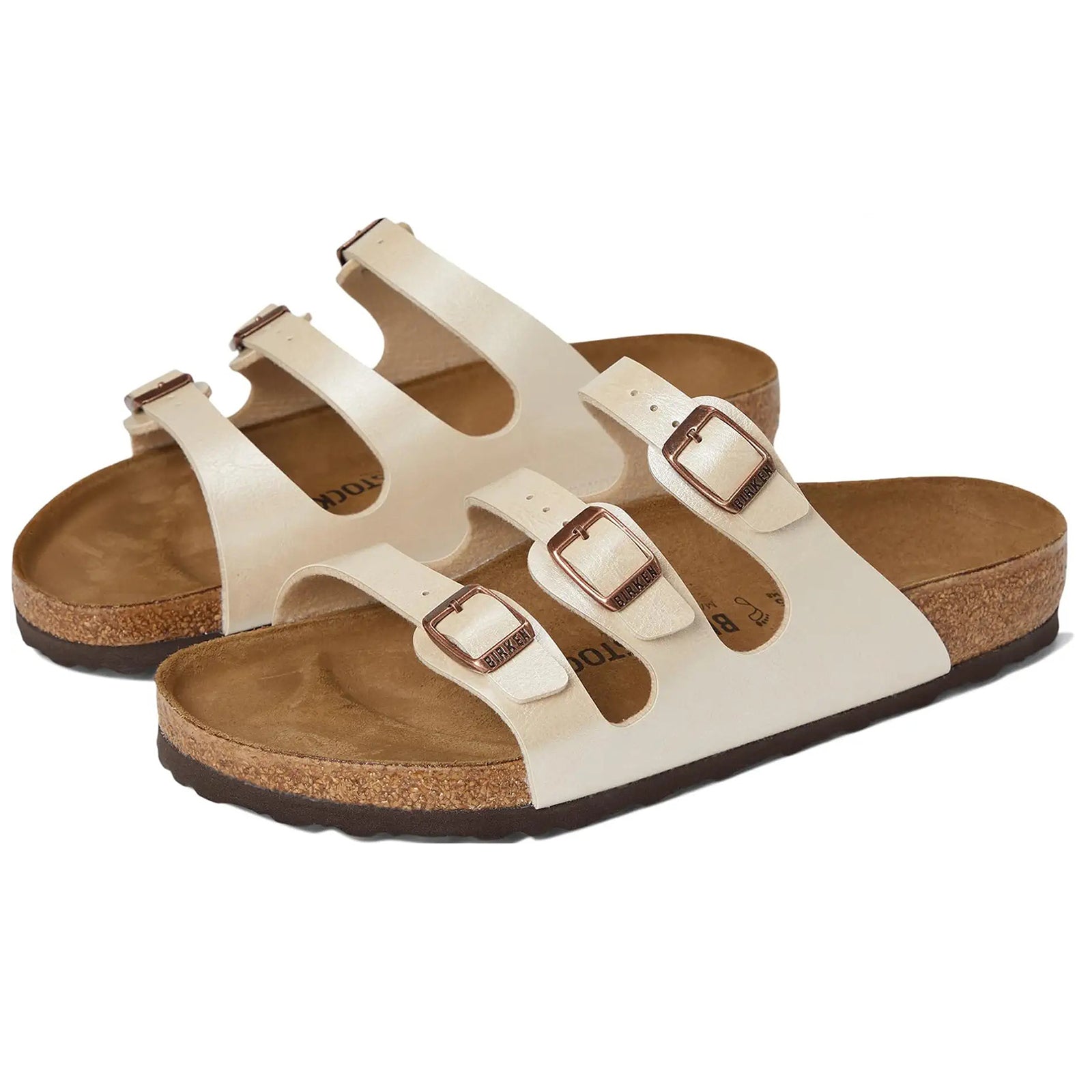 Birkenstock Florida BS Birko-Flor Unisex Sandals#color_graceful pearl white