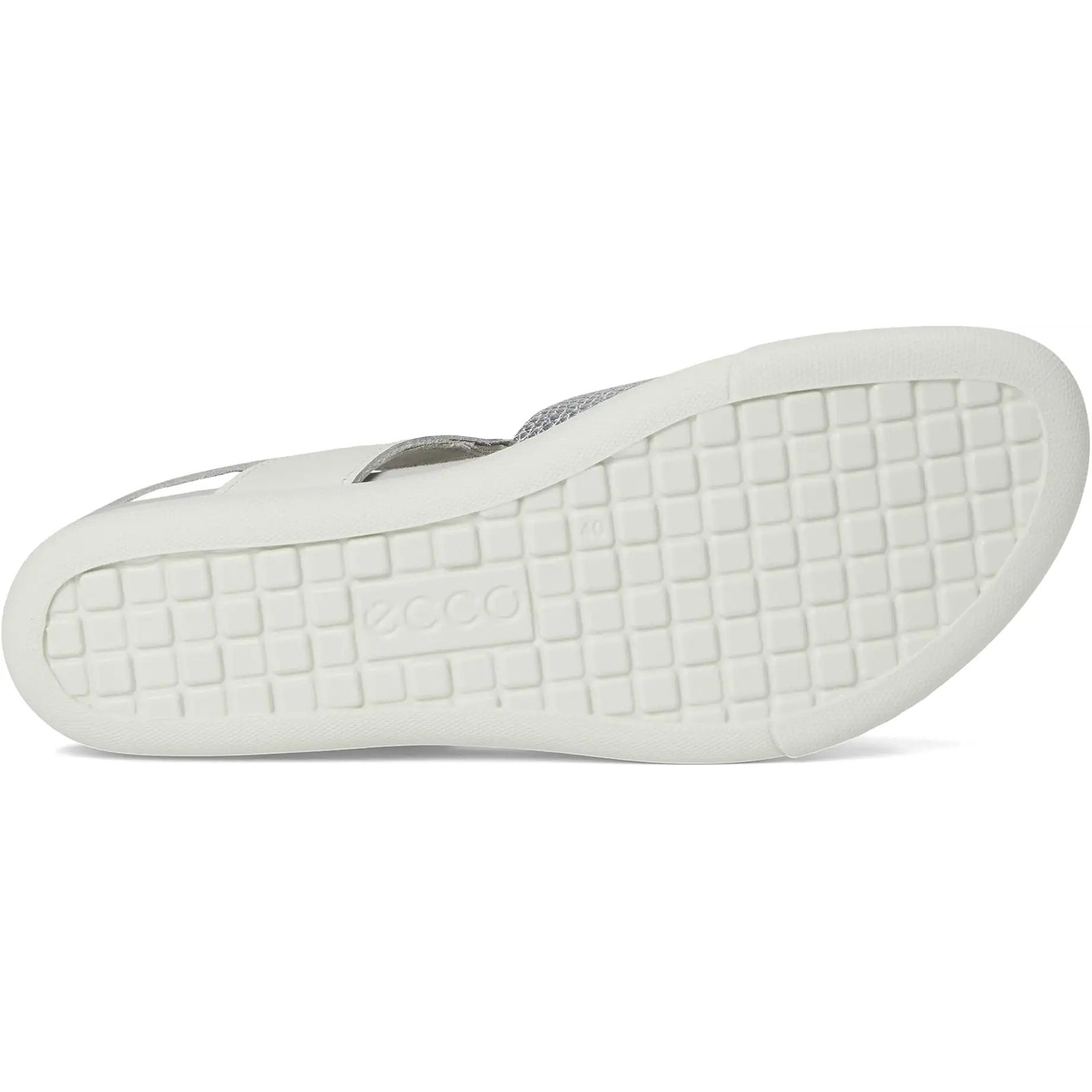 Ecco Samara Full Grain Leather Womens Sandals#color_white pure silver