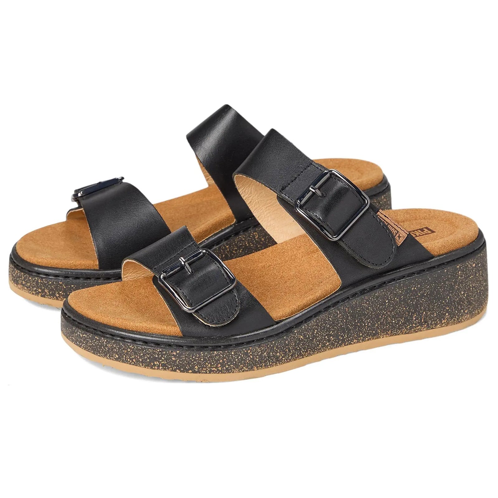 Pikolinos Alzira W9D-1505 Leather Womens Sandals#color_black