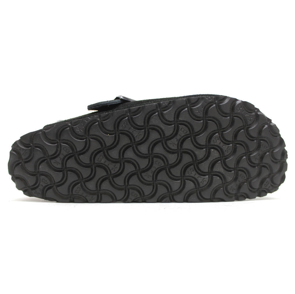 Birkenstock Boston Fur Suede Unisex Sandals#color_black