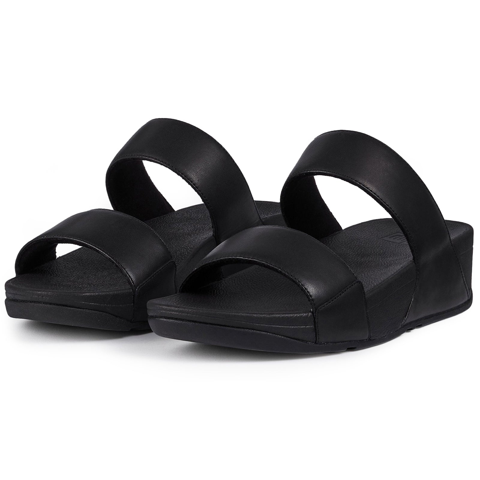 FitFlop Lulu Slides Leather Womens Sandals#color_all black