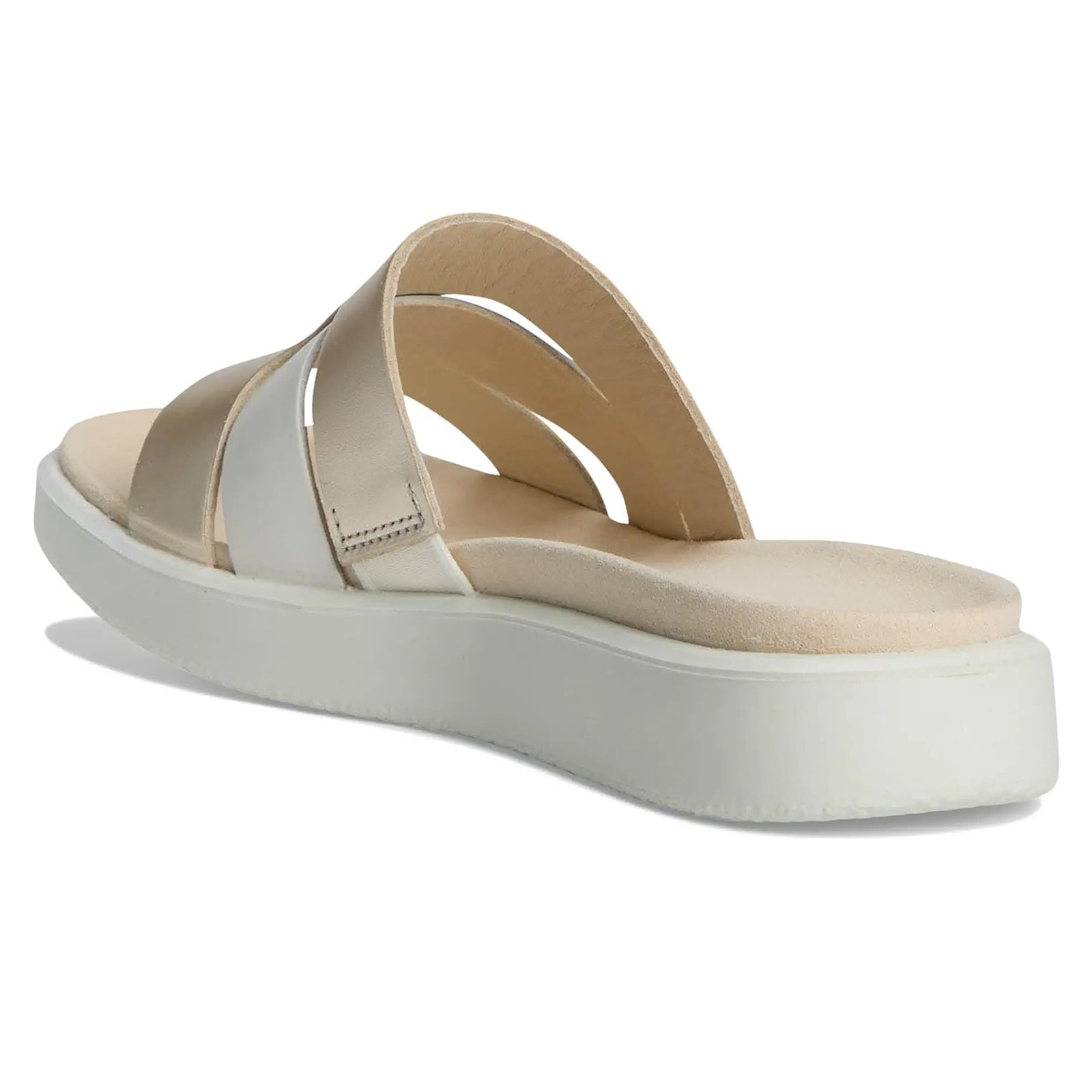 Ecco Flowt 273743 Leather Womens Sandals#color_white pure white gold