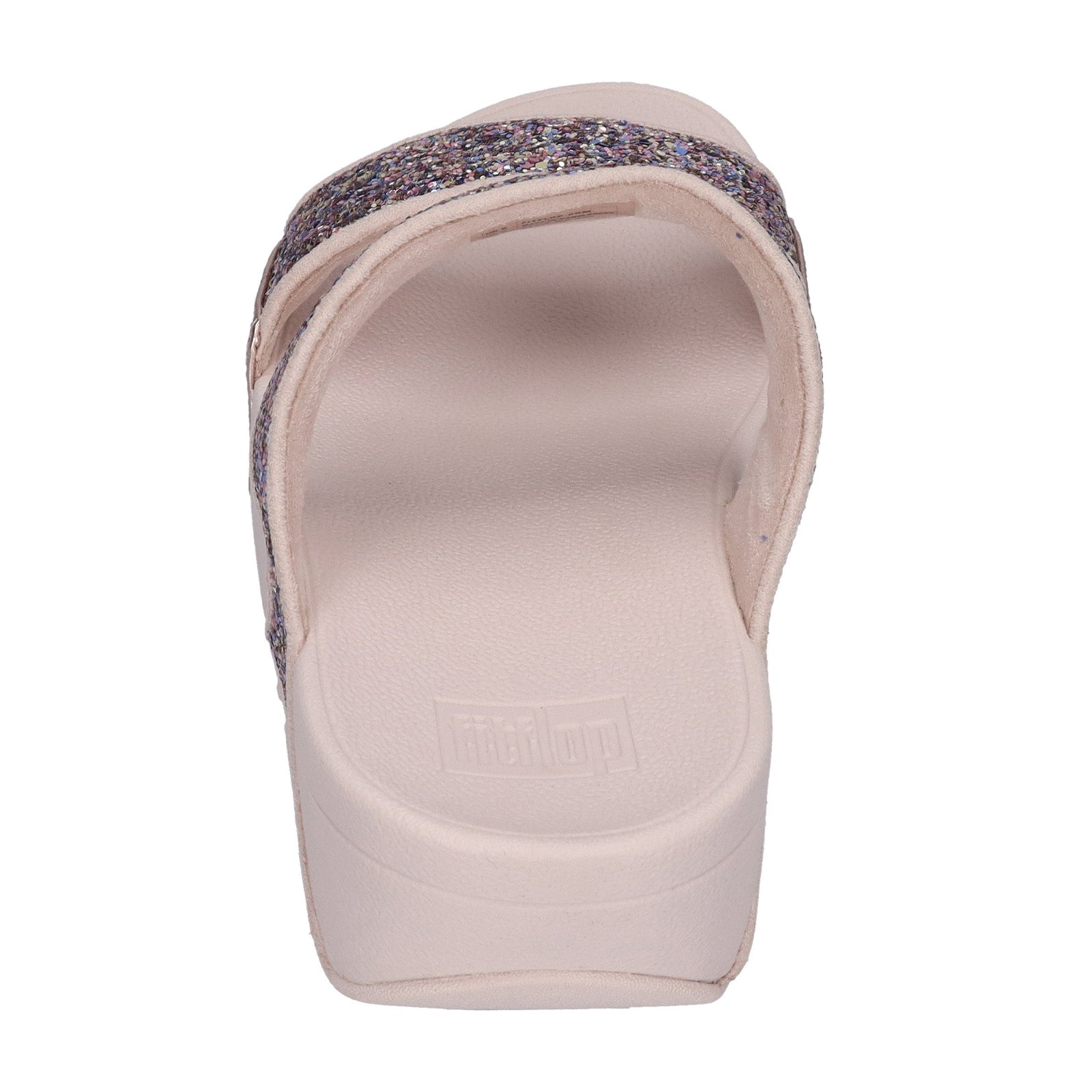 FitFlop Lulu Multi Tonal Glitter Slides Polyurethane Womens Sandals#color_nude rose mix