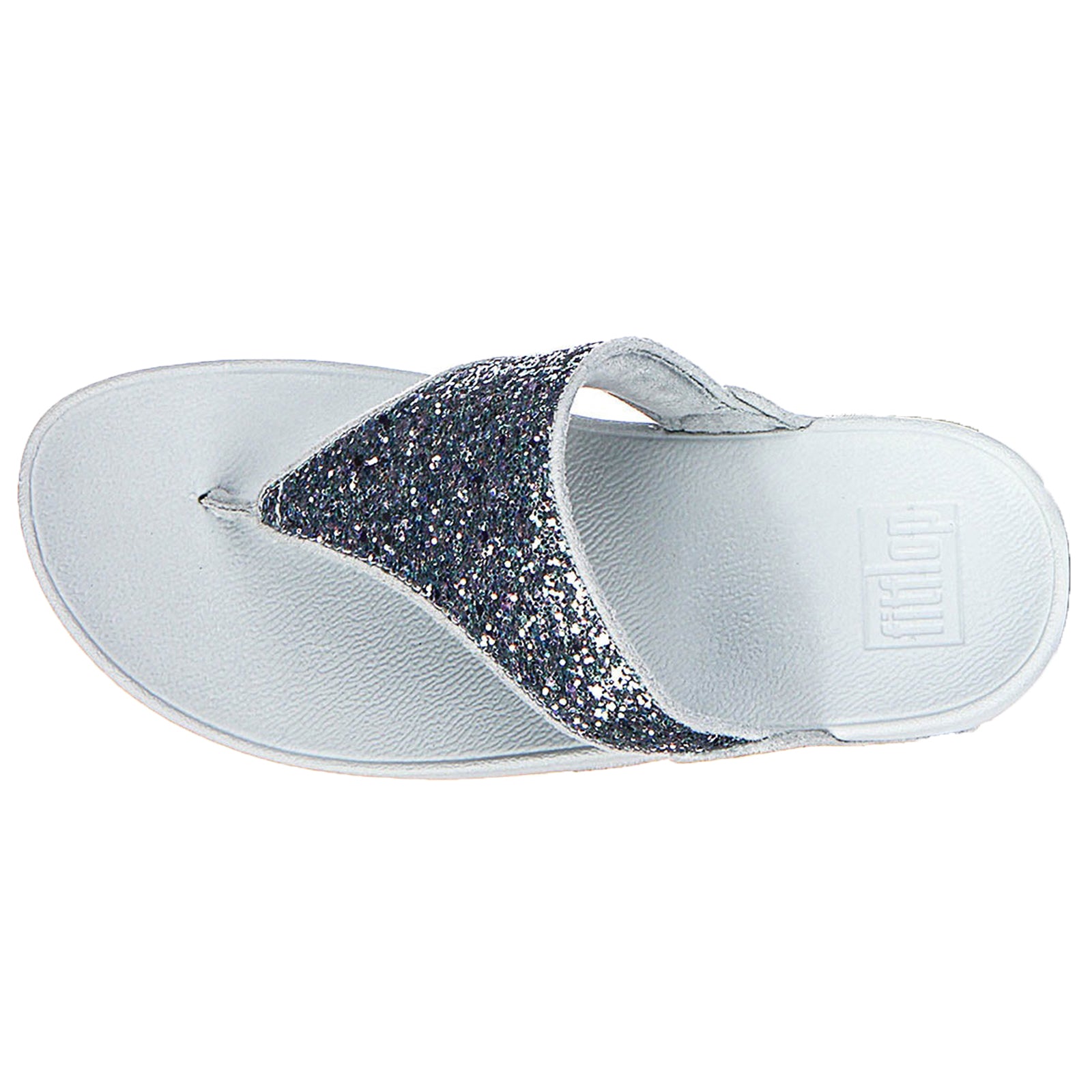 FitFlop Lulu Multi Tonal Glitter Toe Post Polyurethane Womens Sandals#color_quiet blue