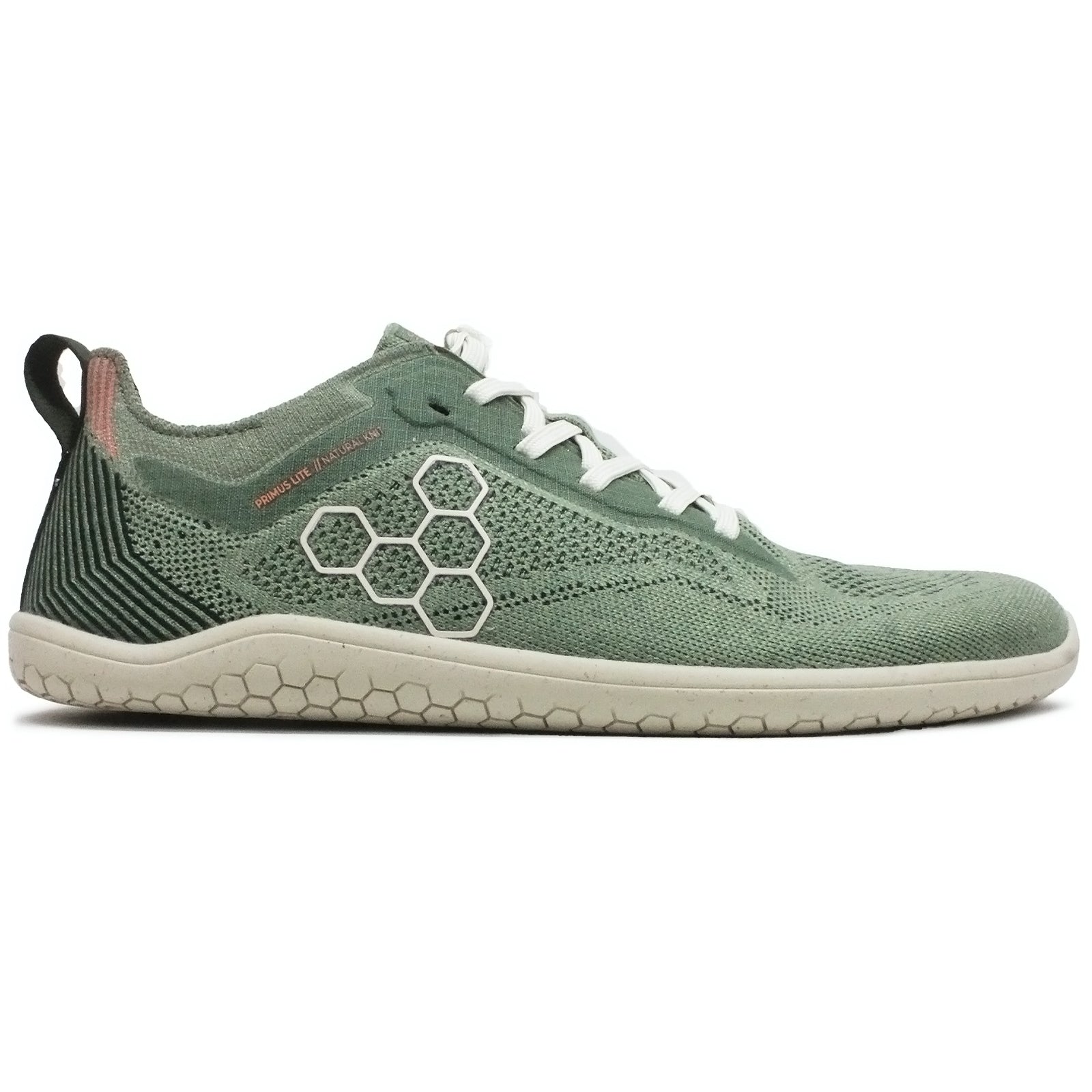Vivobarefoot Primus Lite Knit Natural Textile Mens Trainers#color_dusty green