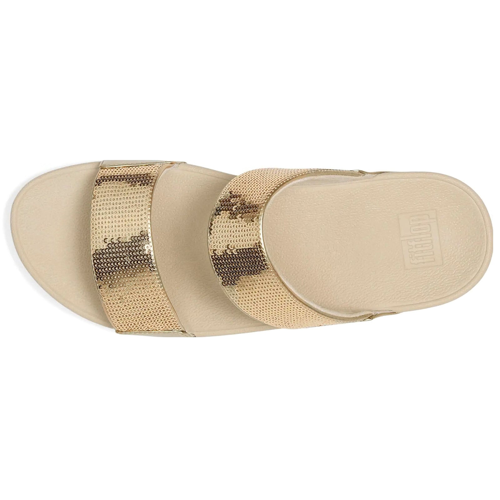 FitFlop Lulu Sequin Slides Polyurethane Womens Sandals#color_plantino