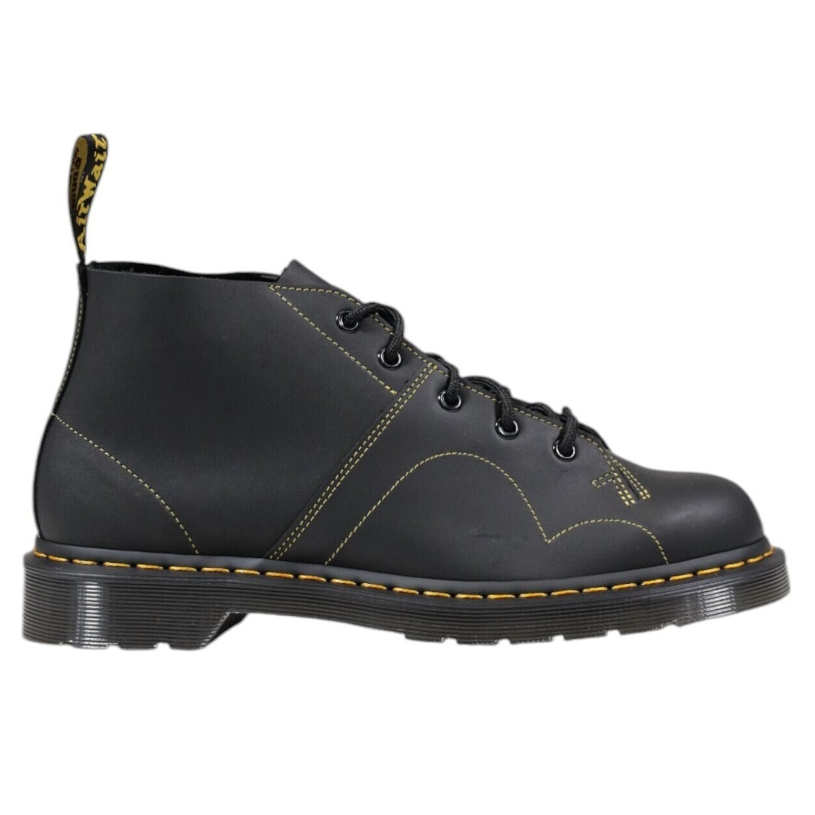 Dr. Martens Church Greasy Smooth Leather Unisex Boots#color_black