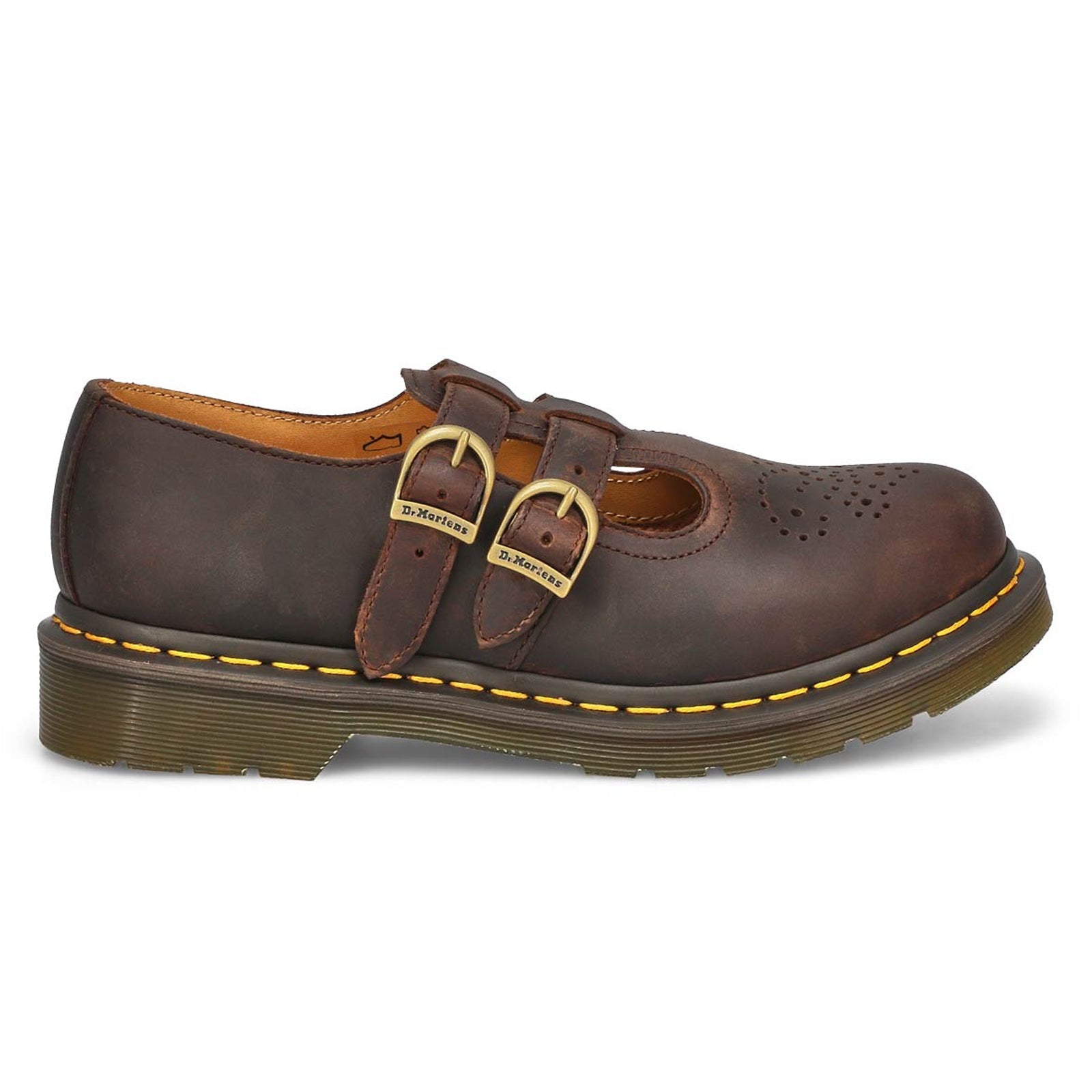 Dr. Martens 8065 Mary Jane Crazy Horse Leather Womens Shoes#color_dark brown