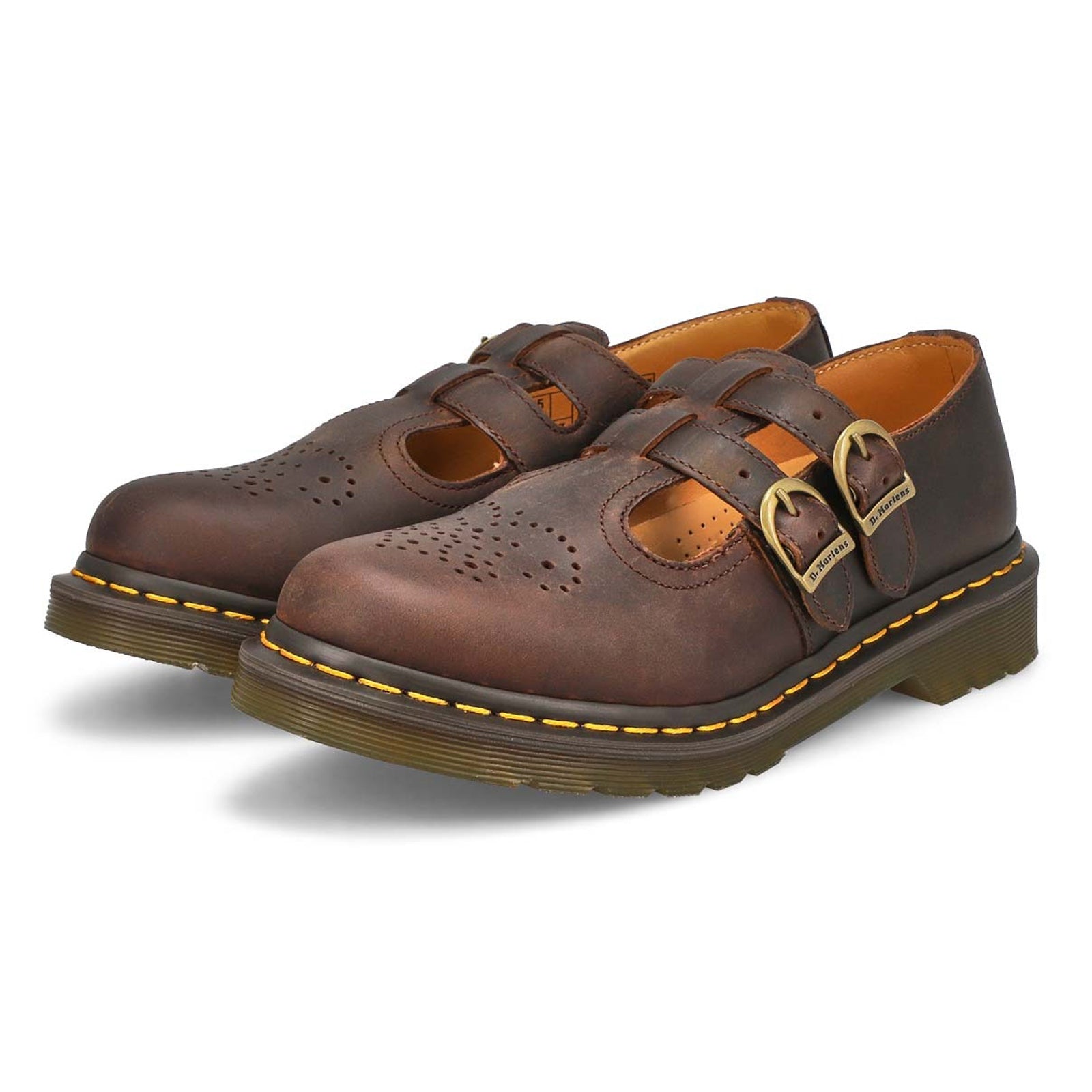 Dr. Martens 8065 Mary Jane Crazy Horse Leather Womens Shoes#color_dark brown