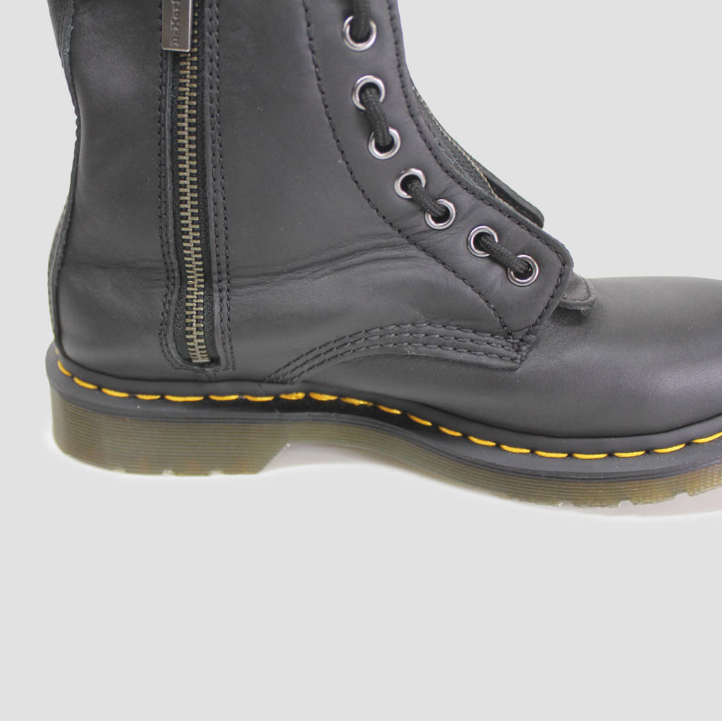 Dr. Martens Womens Boots 1460 Pascal Front Zip Combat Ankle Nappa Leather - UK 6