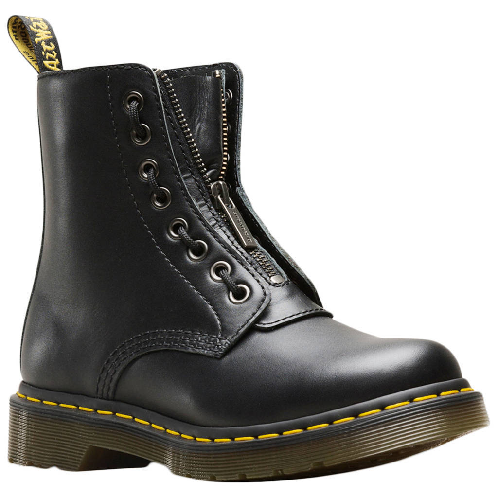 Dr. Martens Womens Boots 1460 Pascal Front Zip Combat Ankle Nappa Leather - UK 6