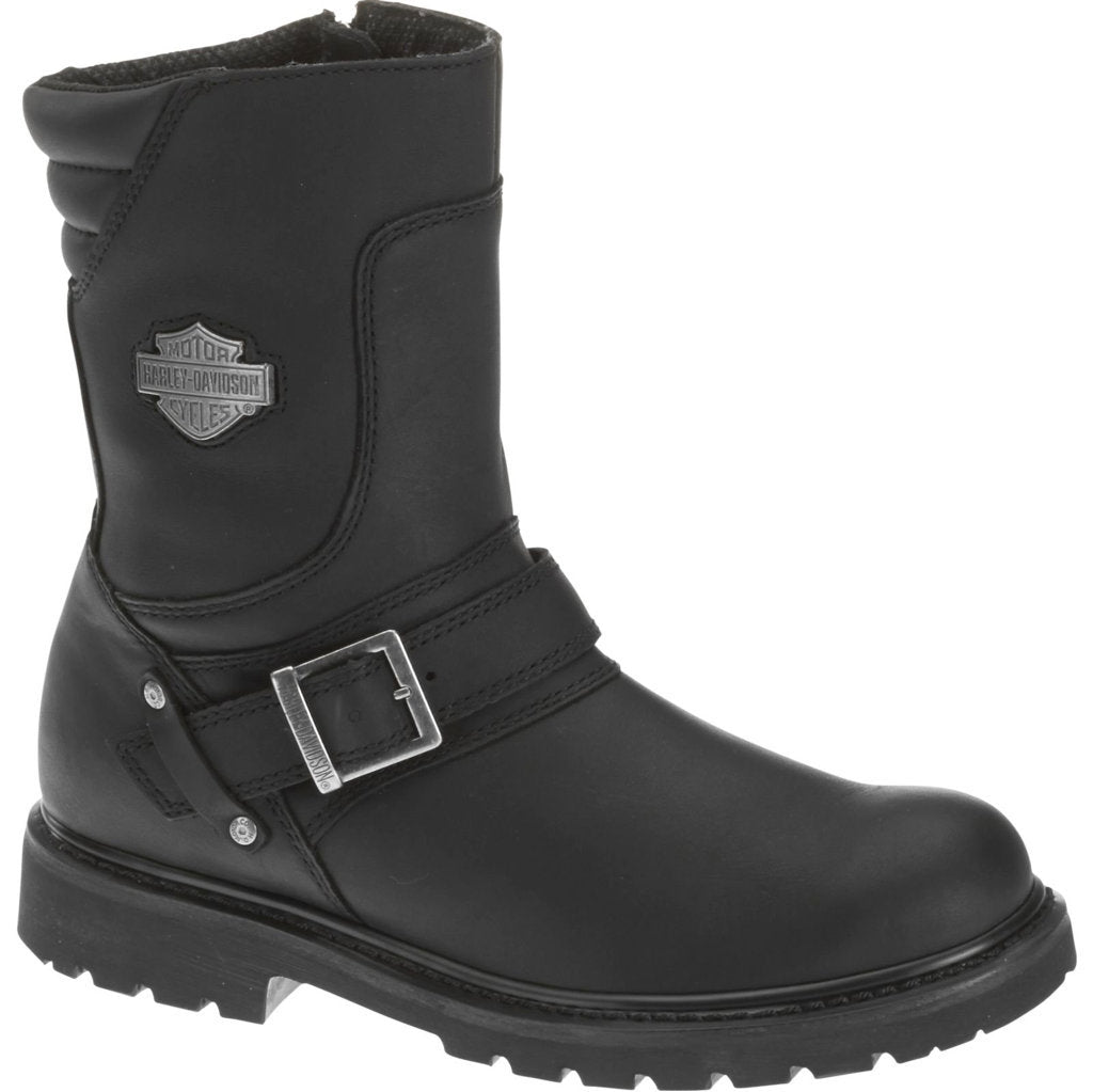 Harley Davidson Mens Boots Booker Motorcycle Riding Zip-Up Front-Strap Leather - UK 7